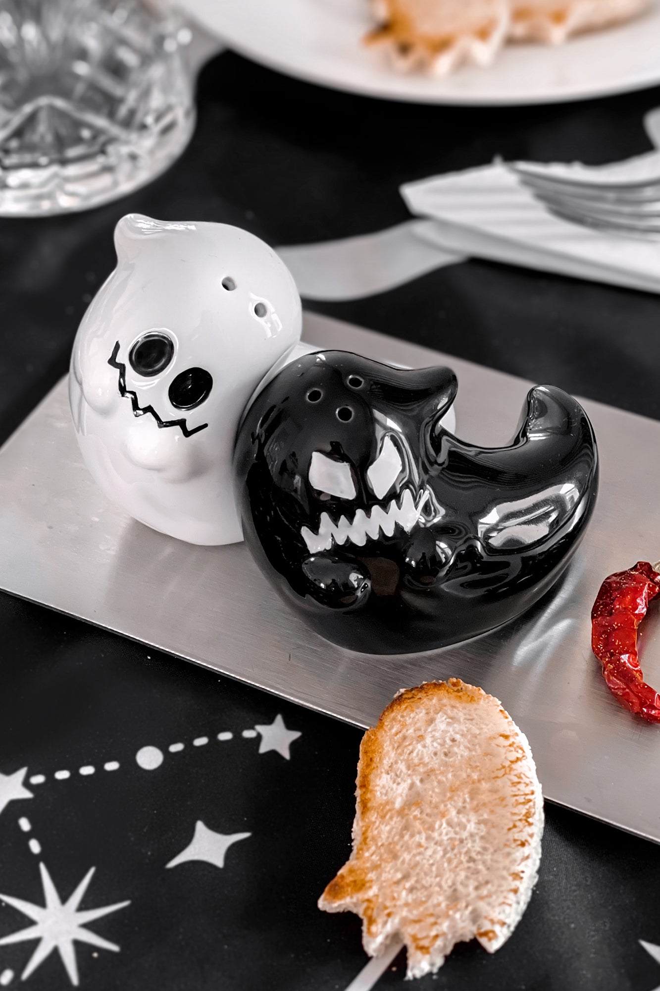 Killstar Boo Eek Ceramic Salt and Pepper Shakers - Gothic Design