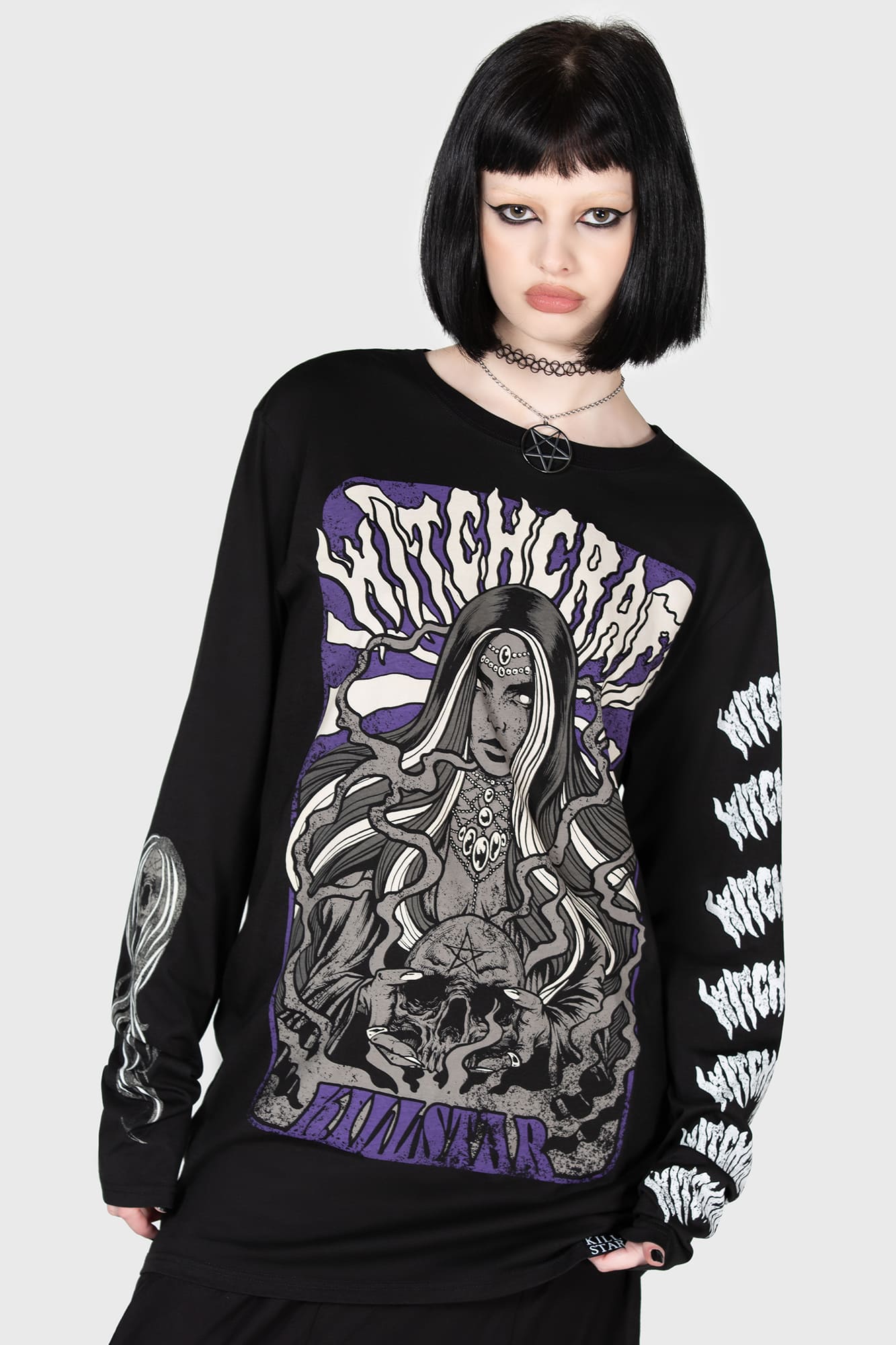 Killstar Witchcraft Sins Graphic Cotton Long Sleeve Top