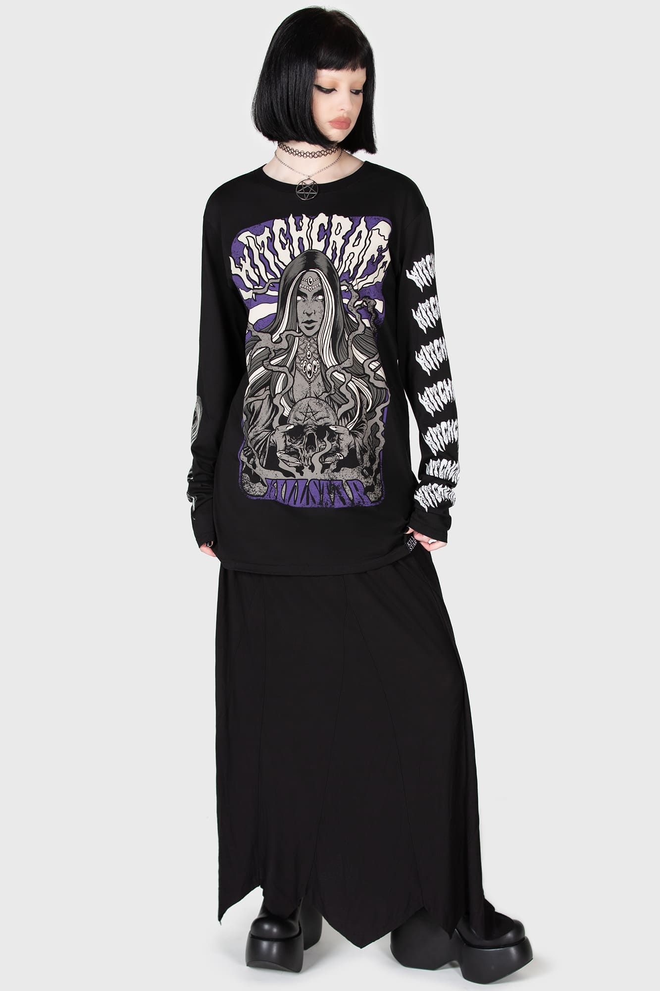 Killstar Witchcraft Sins Graphic Cotton Long Sleeve Top