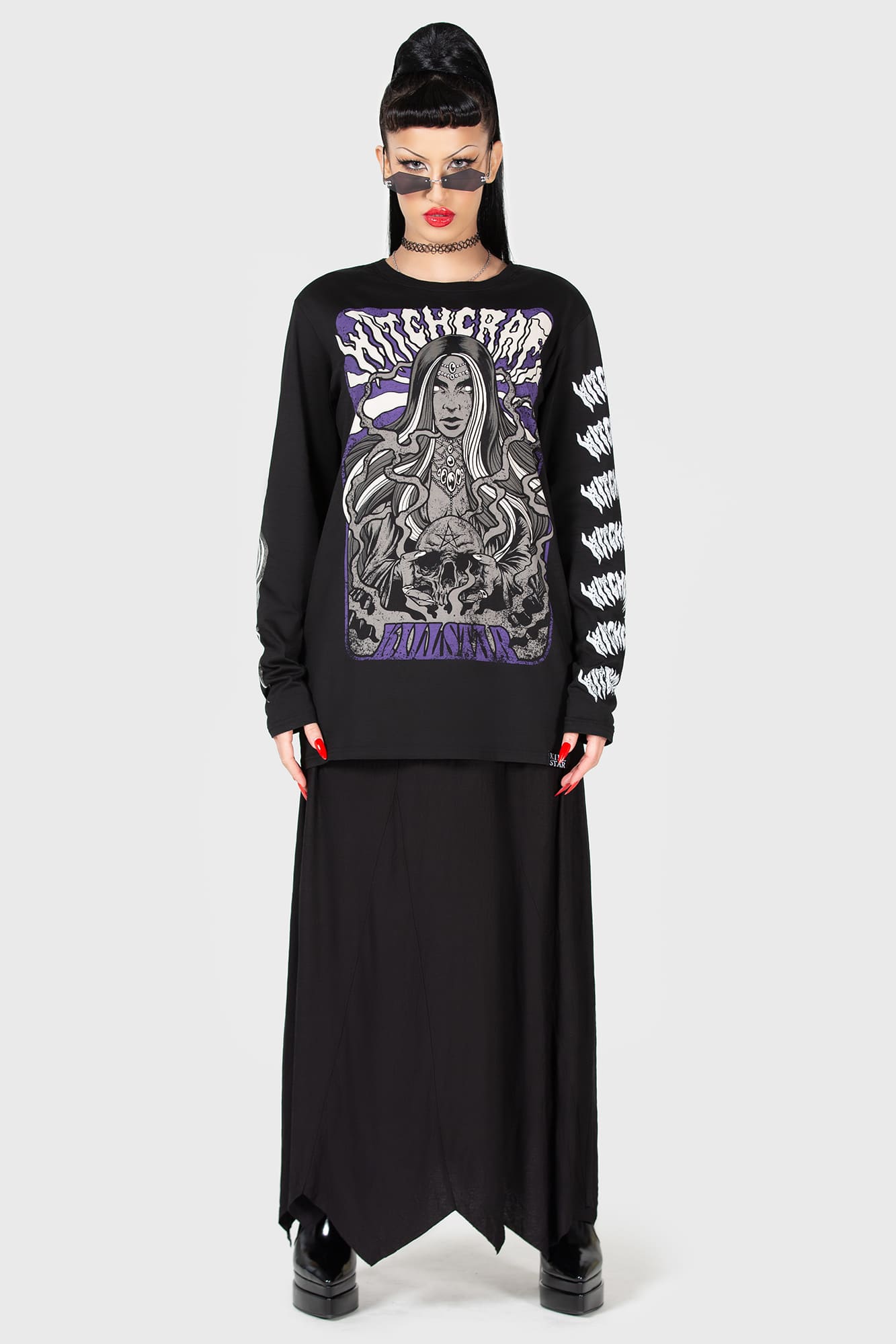 Killstar Witchcraft Sins Graphic Cotton Long Sleeve Top
