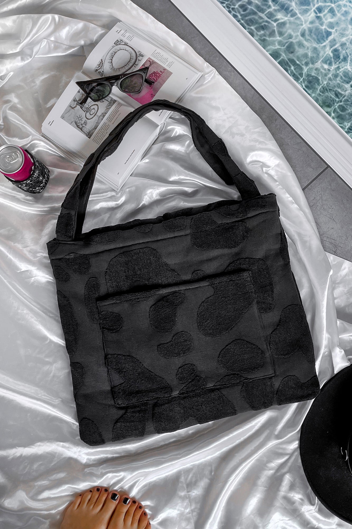 KILLSTAR Leopard Print Foldable Beach Towel Bag - 100% Cotton
