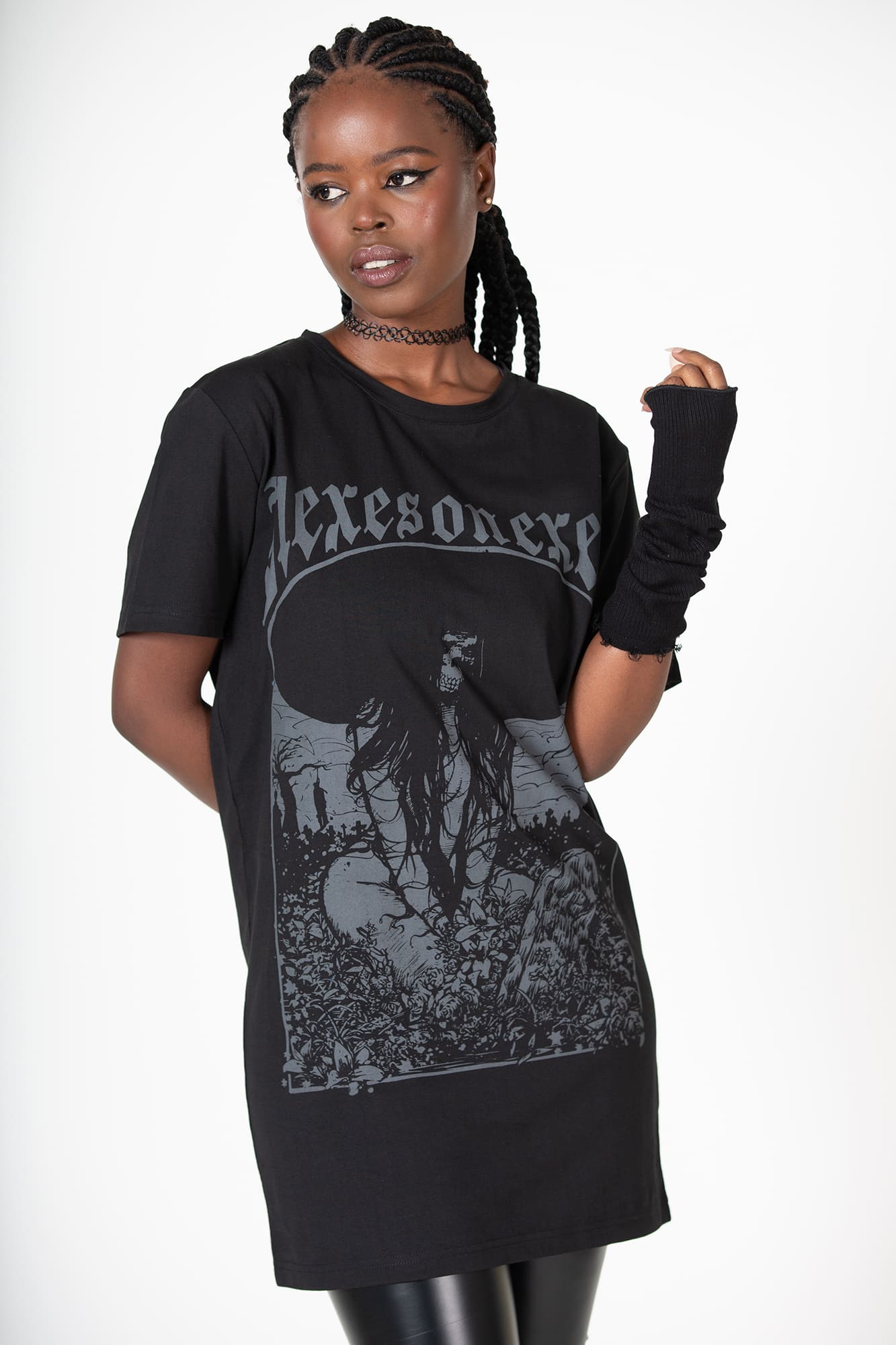 Killstar Hexes On Exes Cotton Graphic T-Shirt Dress