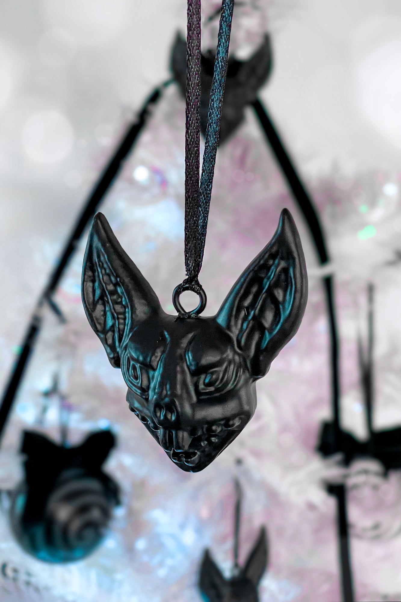 Killstar Dracul Bat Ornaments - Set of 4 Metal Decorations