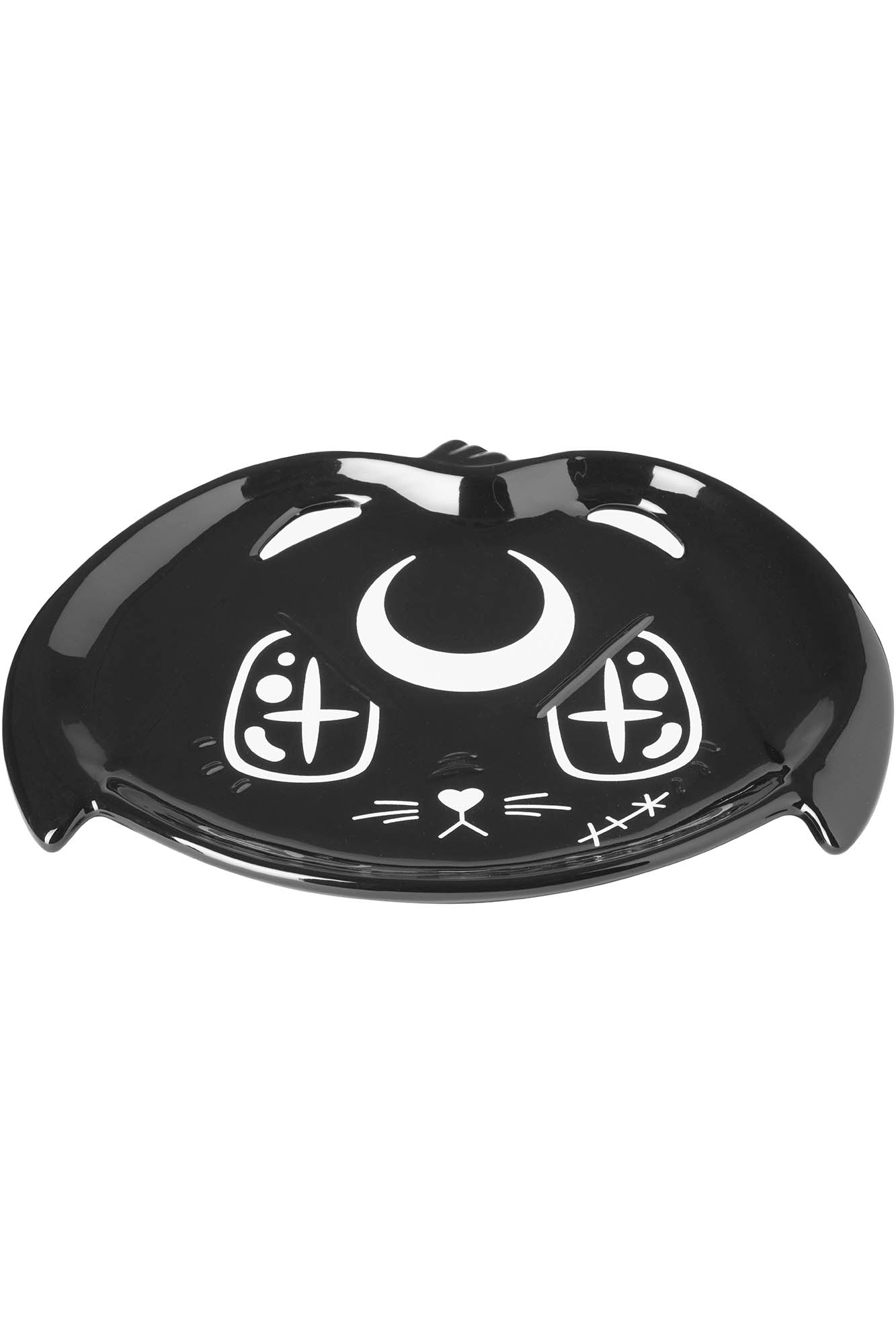 Killstar Evil Bunny Ceramic Cake Plate - Black Gloss Design