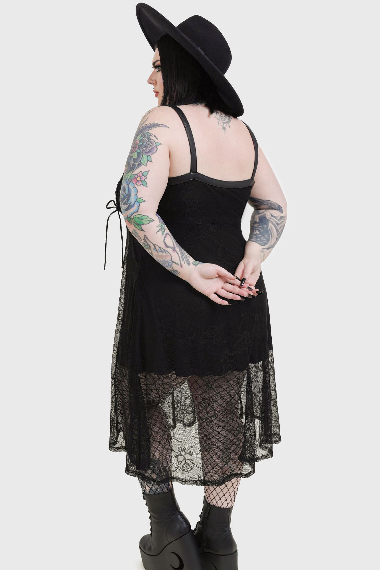 Killstar Anne Arkist Skull Lace Midi Dress