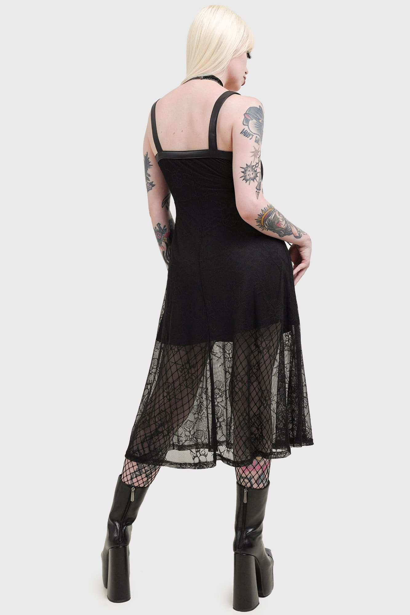 Killstar Anne Arkist Skull Lace Midi Dress