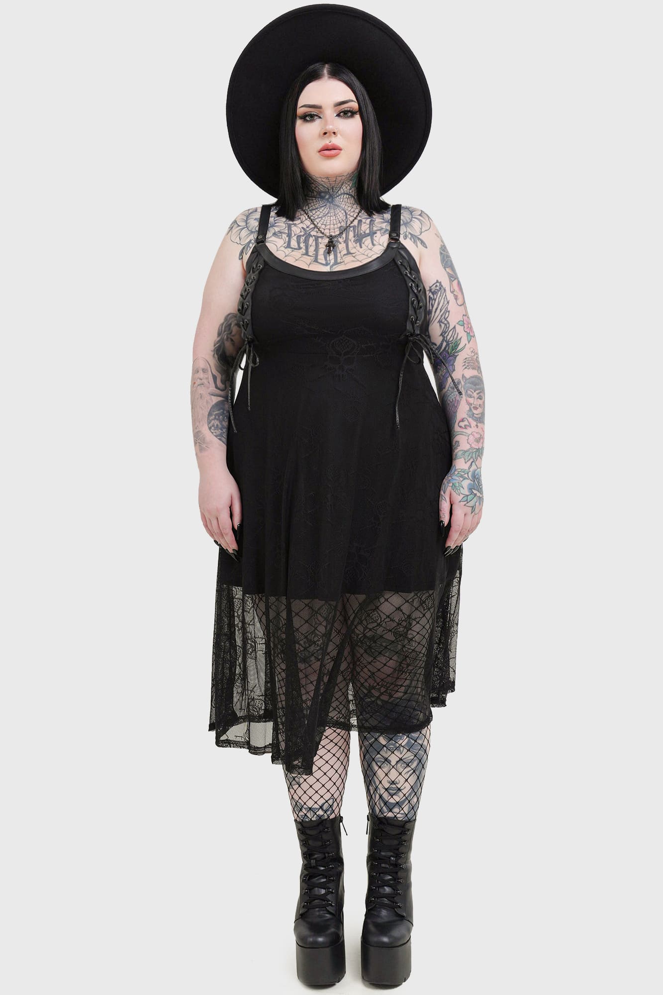 Killstar Anne Arkist Skull Lace Midi Dress
