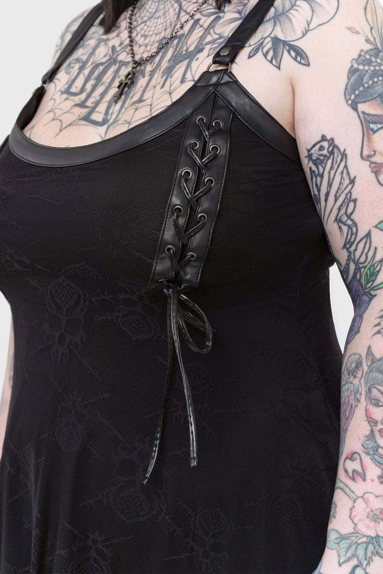 Killstar Anne Arkist Skull Lace Midi Dress