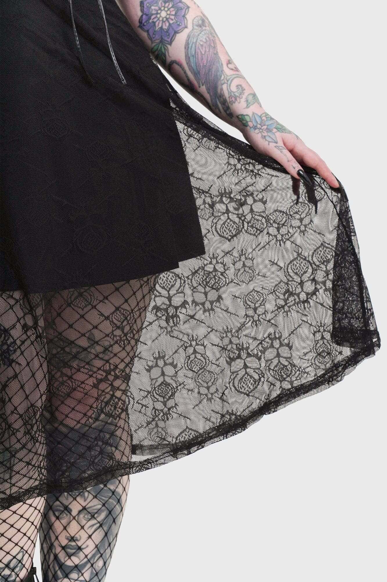 Killstar Anne Arkist Skull Lace Midi Dress