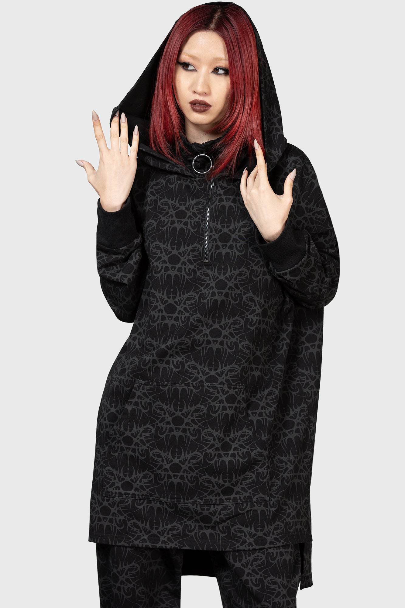 Cyborg Cell Oversized Hoodie - Unisex Cotton Blend with All Over Print