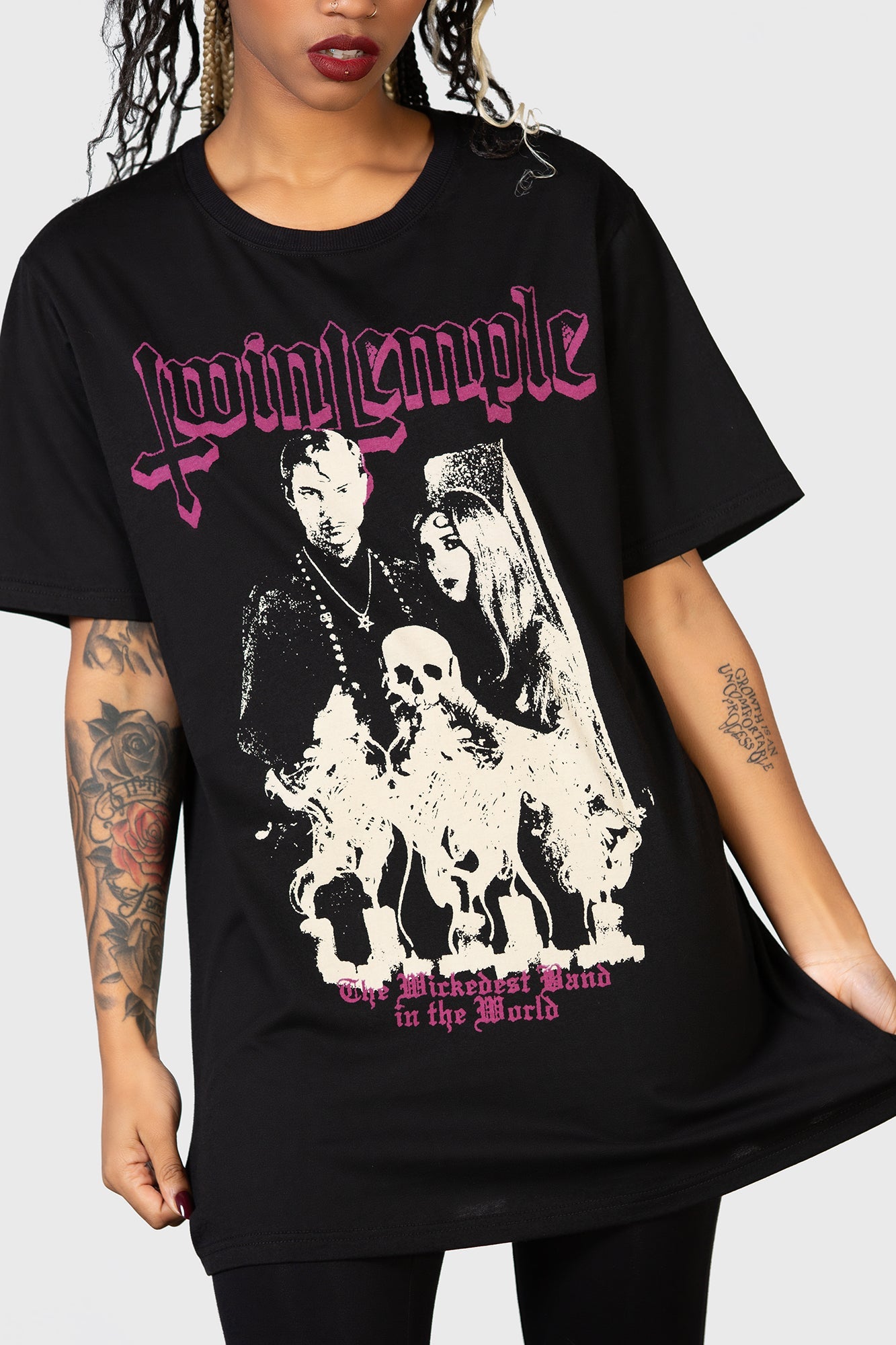 Twin Temple Wickedest Graphic Cotton T-Shirt - Unisex Crew Neck Tee