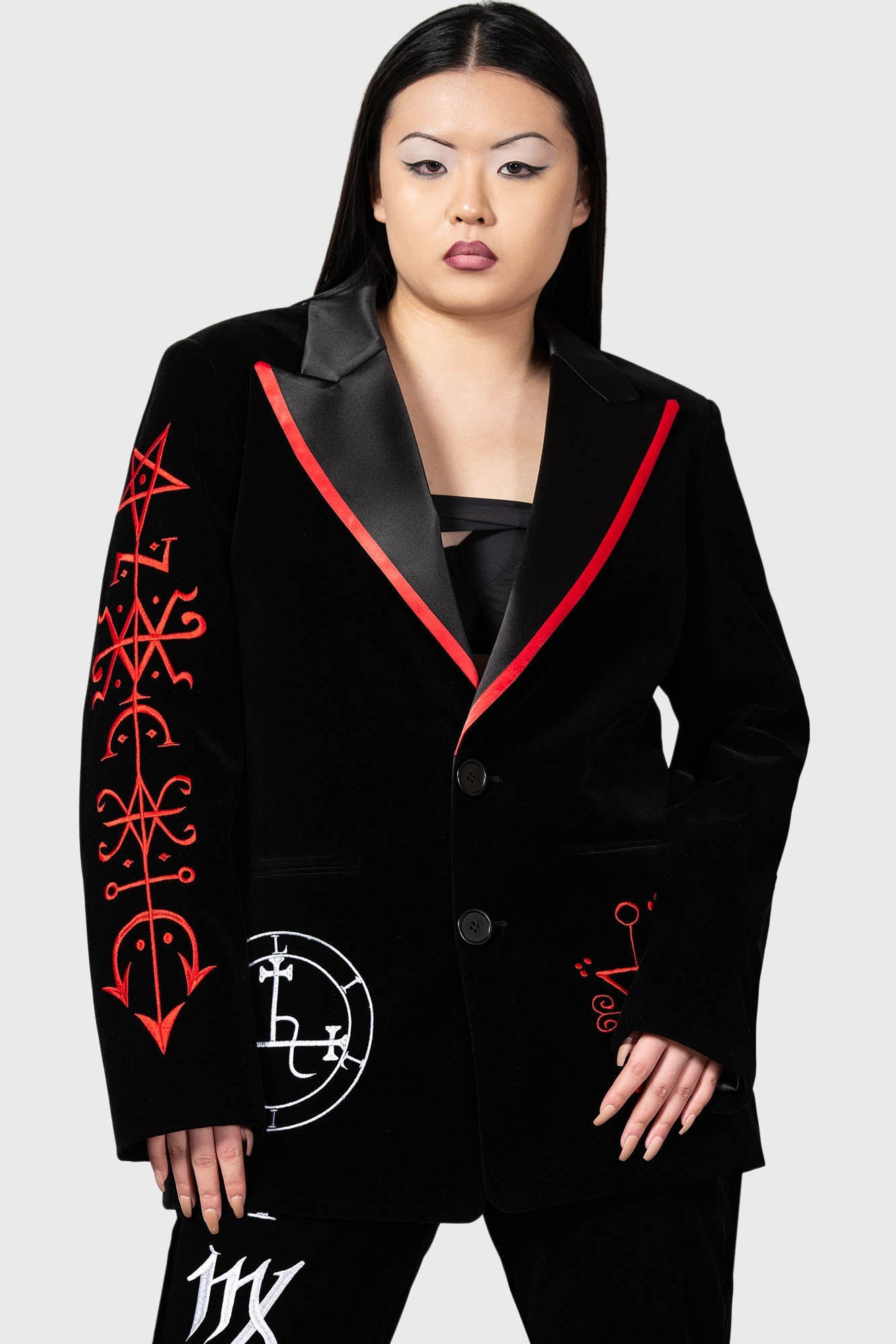Killstar Beelzebub Velvet Jacket with Satin Collar - Unisex Fit