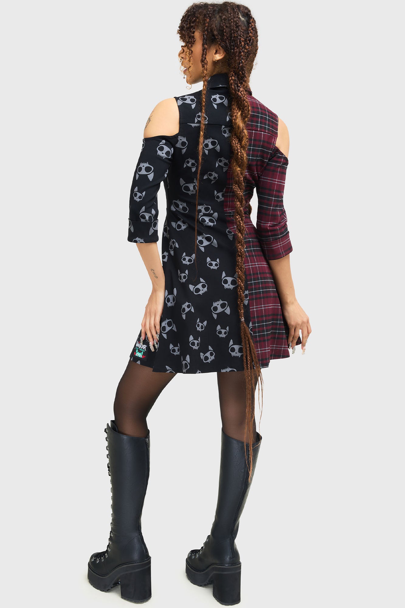 KILLSTAR Vampurr Mini Shirt Dress with Detachable Chain