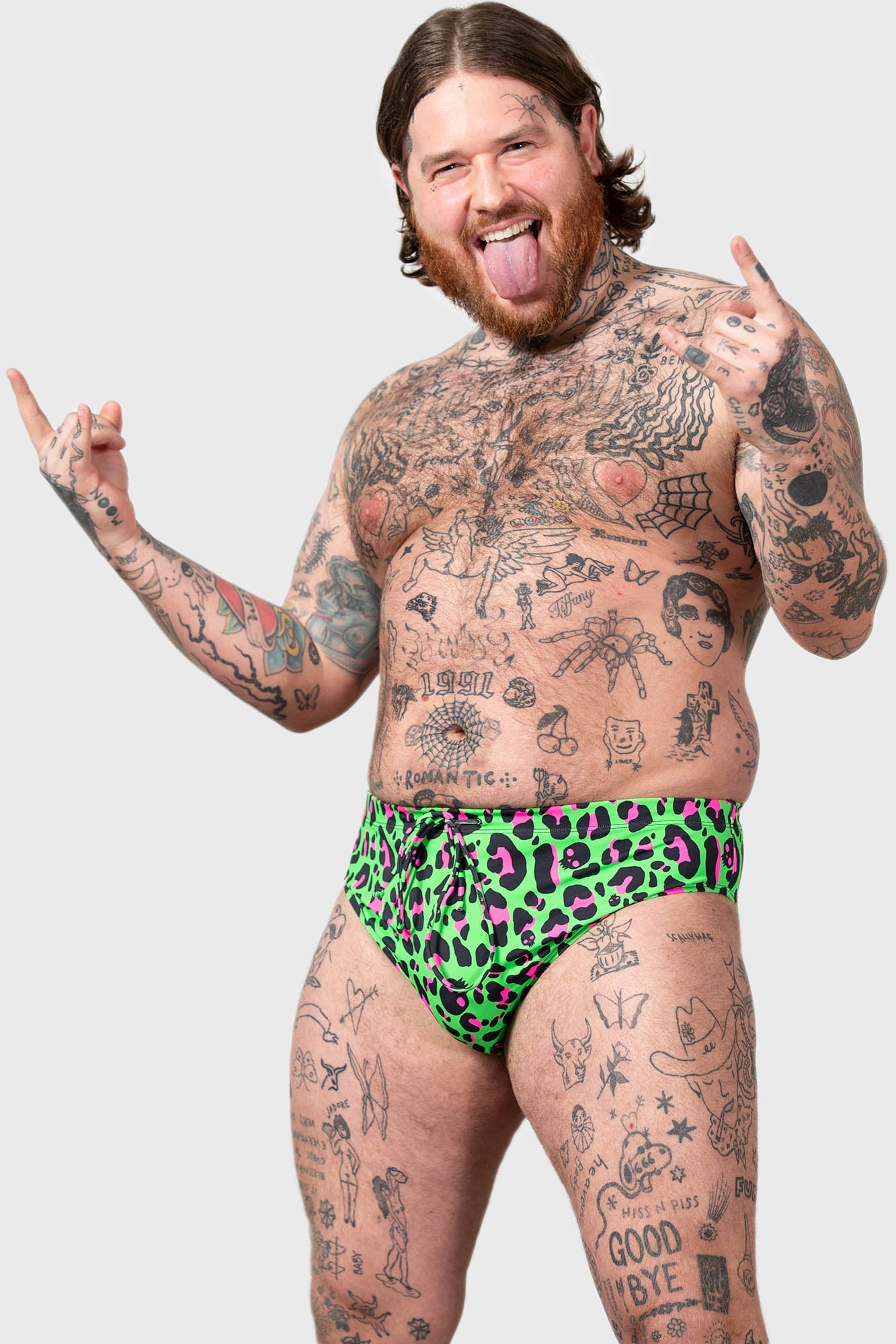 Killstar Hextreme Swim Trunks - Brief Style, Stretch Fabric