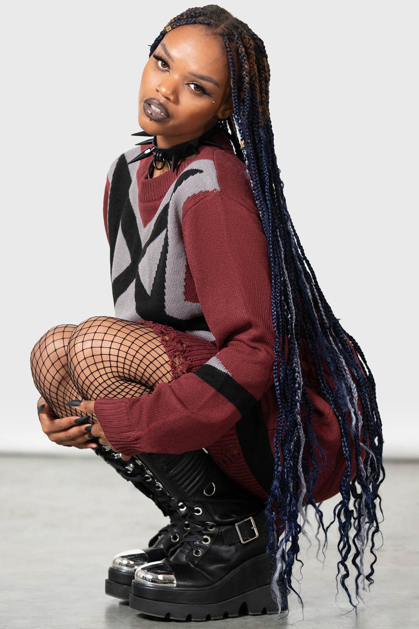 Killstar Star Crux Knit Sweater - Unisex Pentagram Design
