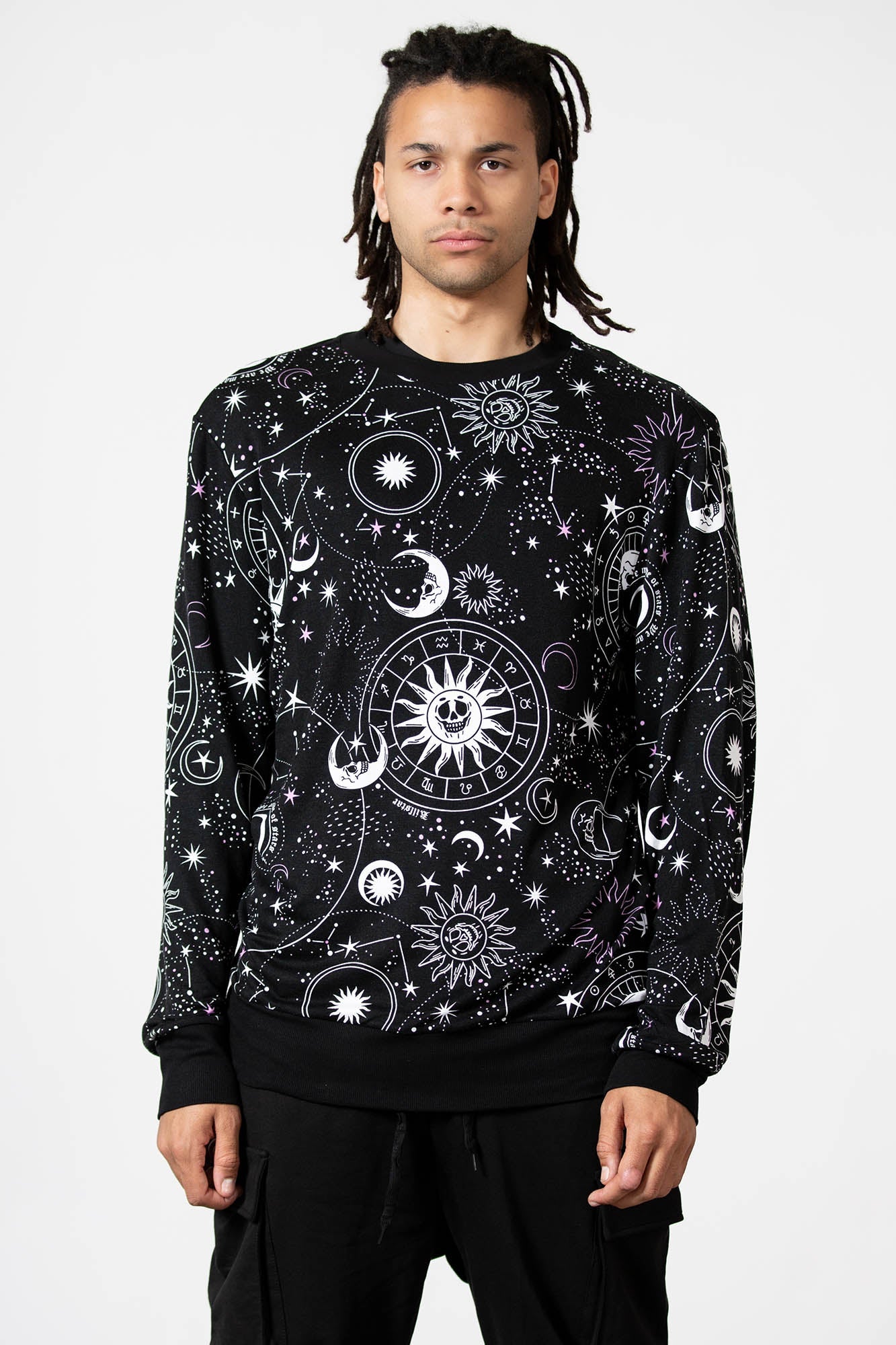 Killstar Corvus Lounge Sweatshirt - Unisex Relaxed Fit with All Over Print