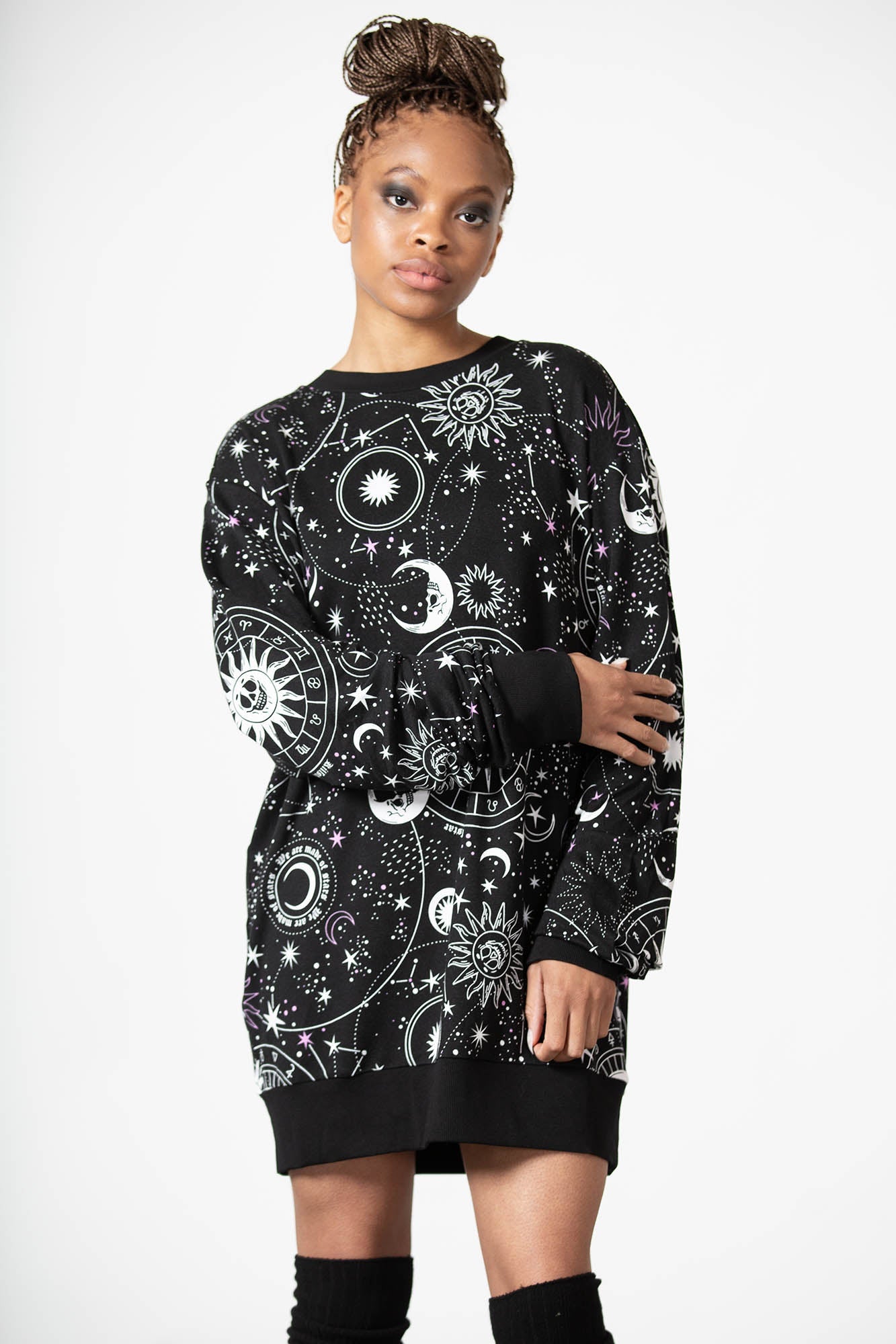 Killstar Corvus Lounge Sweatshirt - Unisex Relaxed Fit with All Over Print