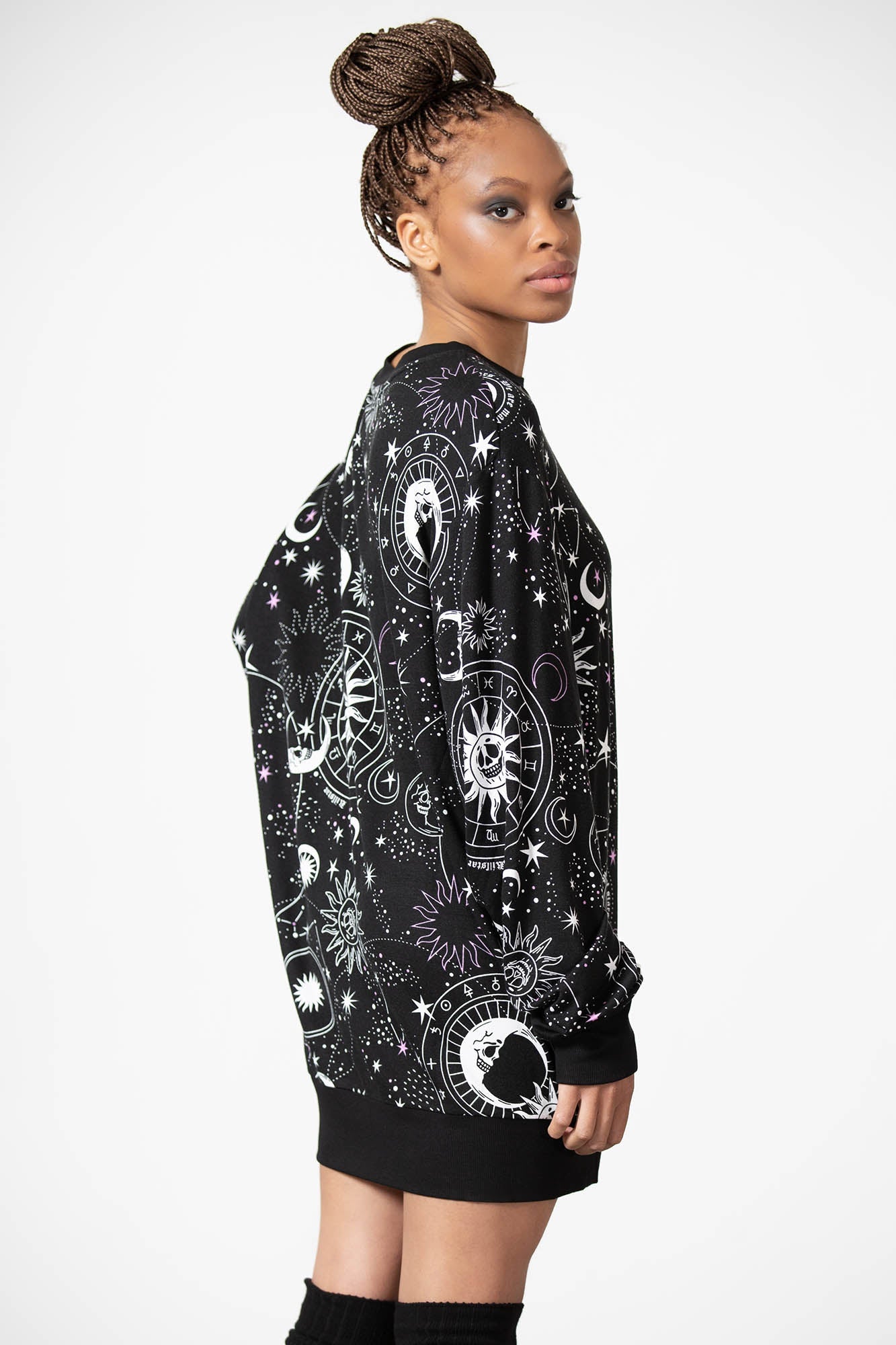 Killstar Corvus Lounge Sweatshirt - Unisex Relaxed Fit with All Over Print