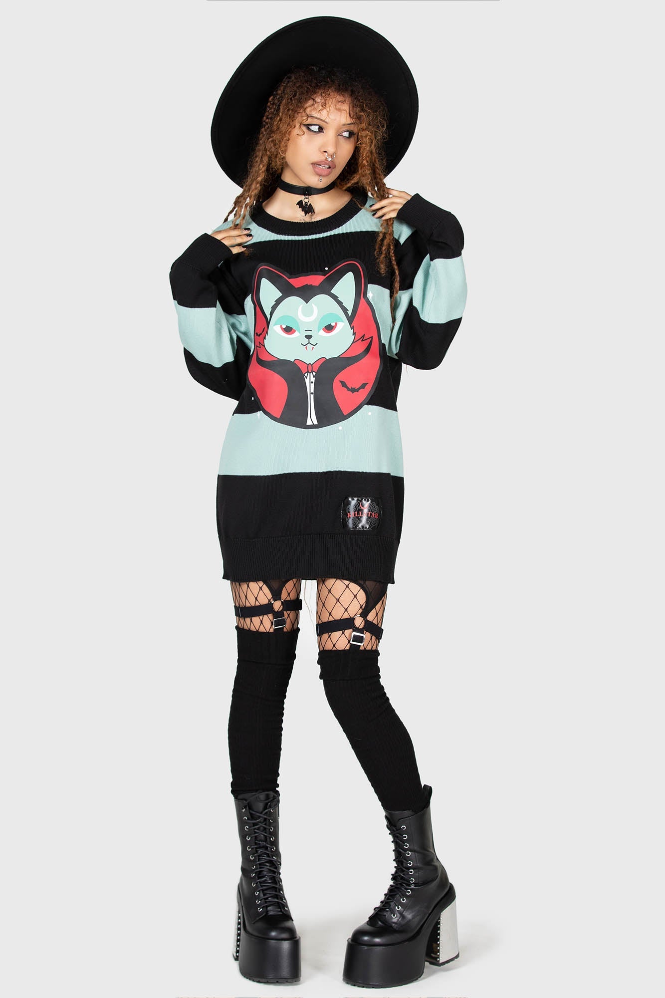 Killstar Vampurr Stripe Sweater - Soft Knit, Relaxed Fit