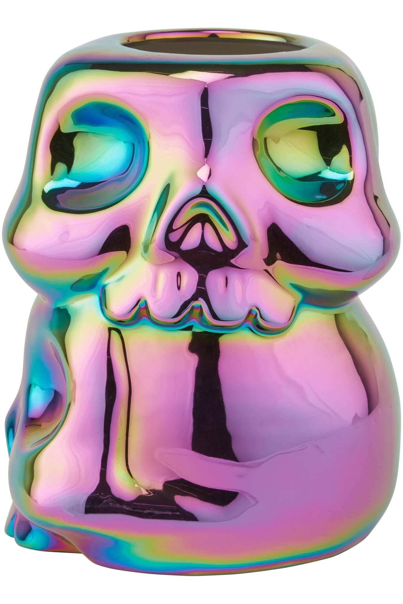 Killstar Rainbow Skull Ceramic Vase – Iridescent Gothic Decor