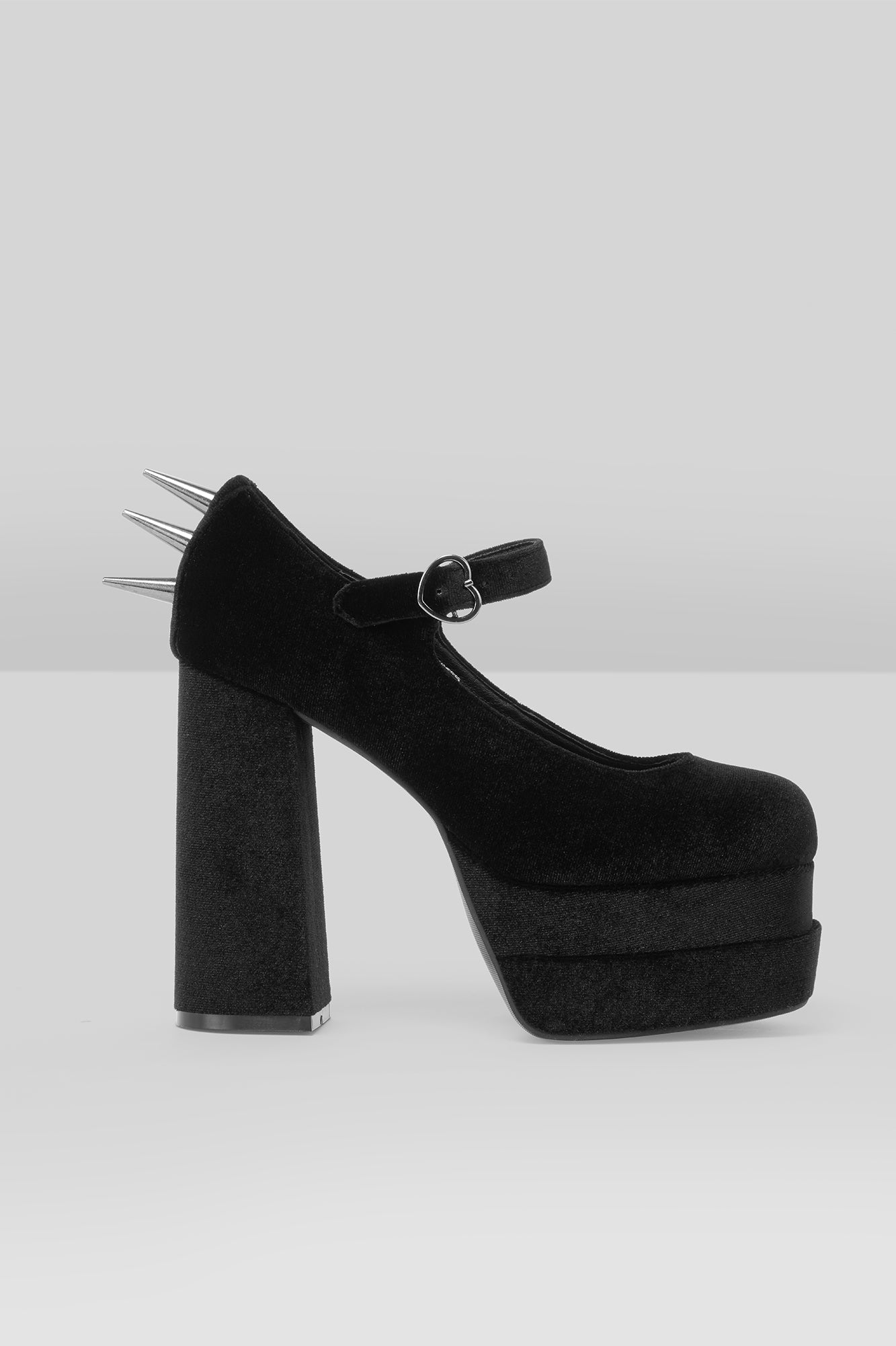 KILLSTAR Basilisks Velvet Platform Pumps with Spikes