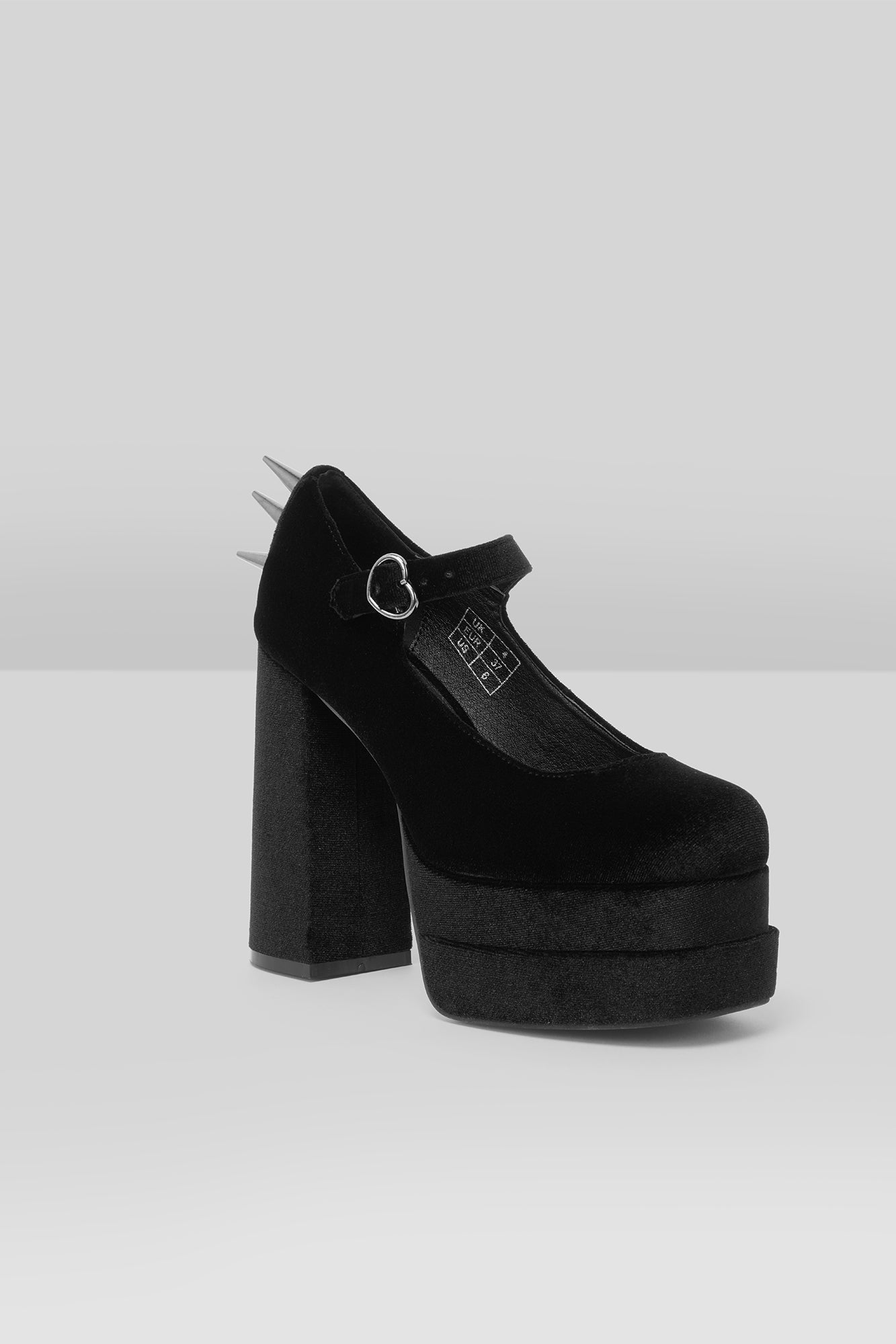 KILLSTAR Basilisks Velvet Platform Pumps with Spikes