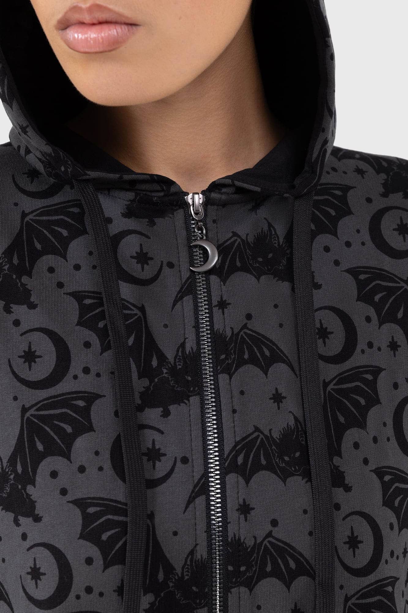 Killstar Cosmic Bat Hooded Onesie - Soft Cotton Pajamas