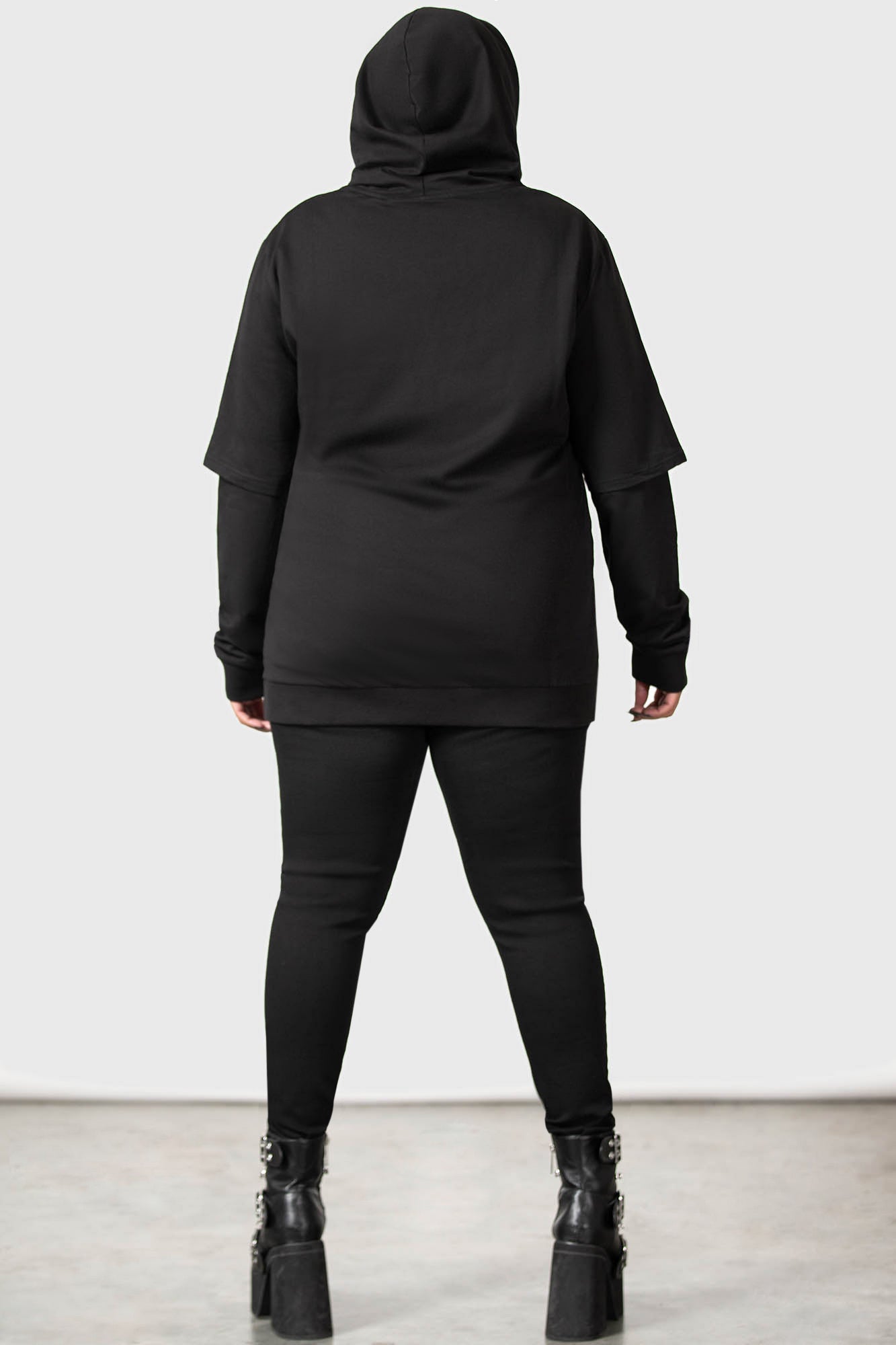 Killstar Bad2the Black Cotton Hoodie with Drawstring