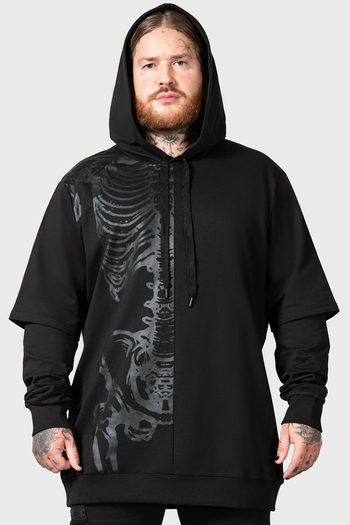 Killstar Bad2the Black Cotton Hoodie with Drawstring