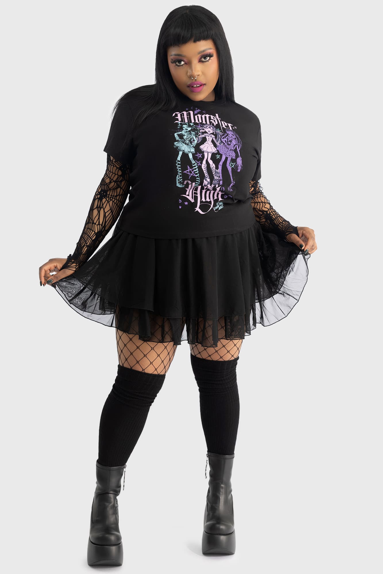 Monster High Alumni Tour Graphic Cotton Tee - Fitted Shrunken Fit
