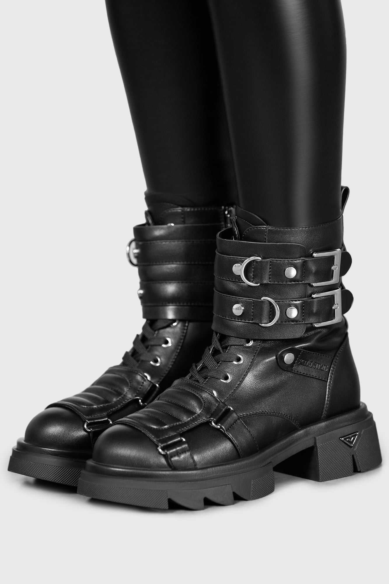 KILLSTAR Dark Machine Chunky Platform Boots with Metal Hardware
