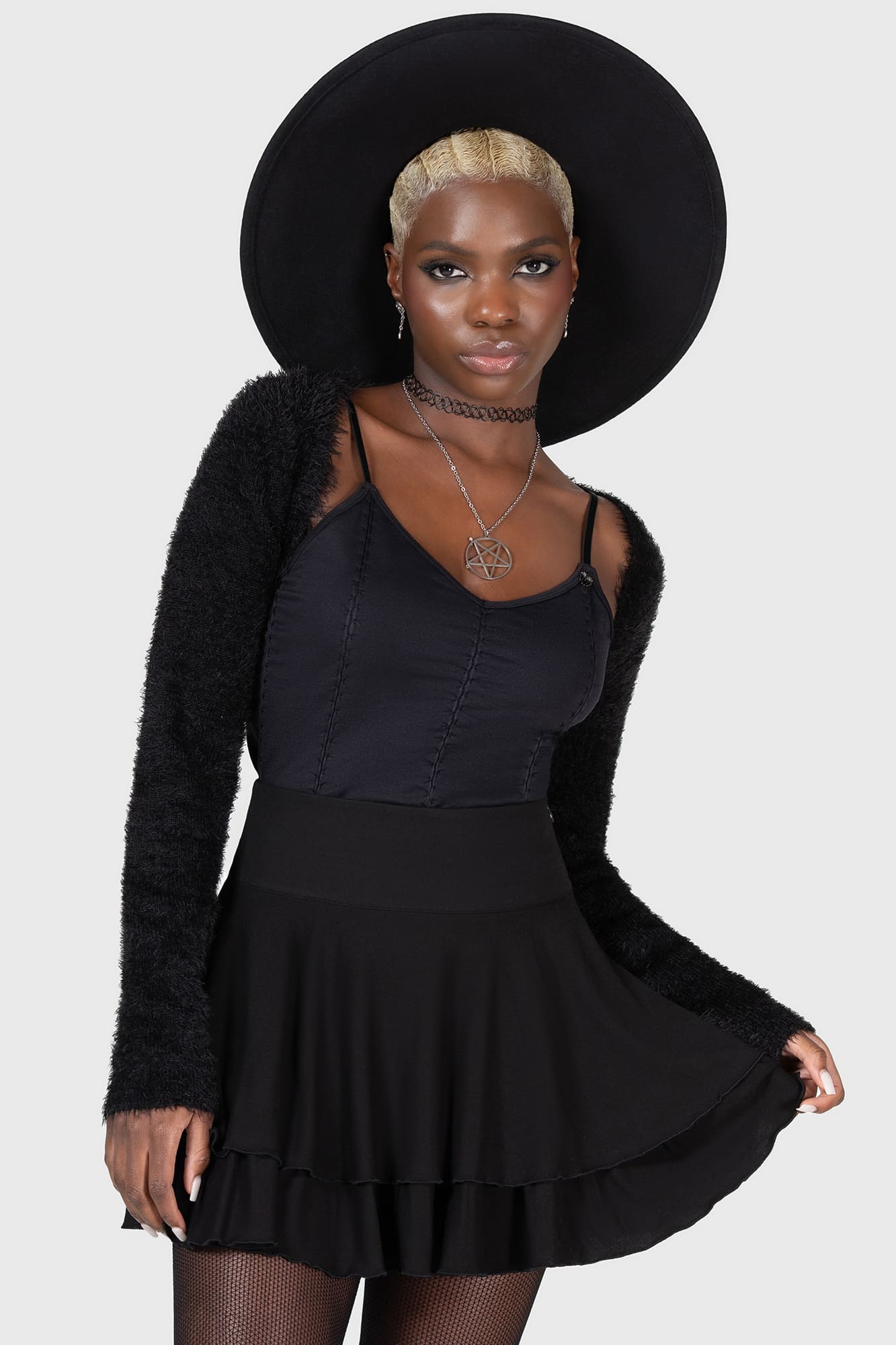 Killstar Cruel Irony Mini Skirt - Layered & Fitted with Side Zip