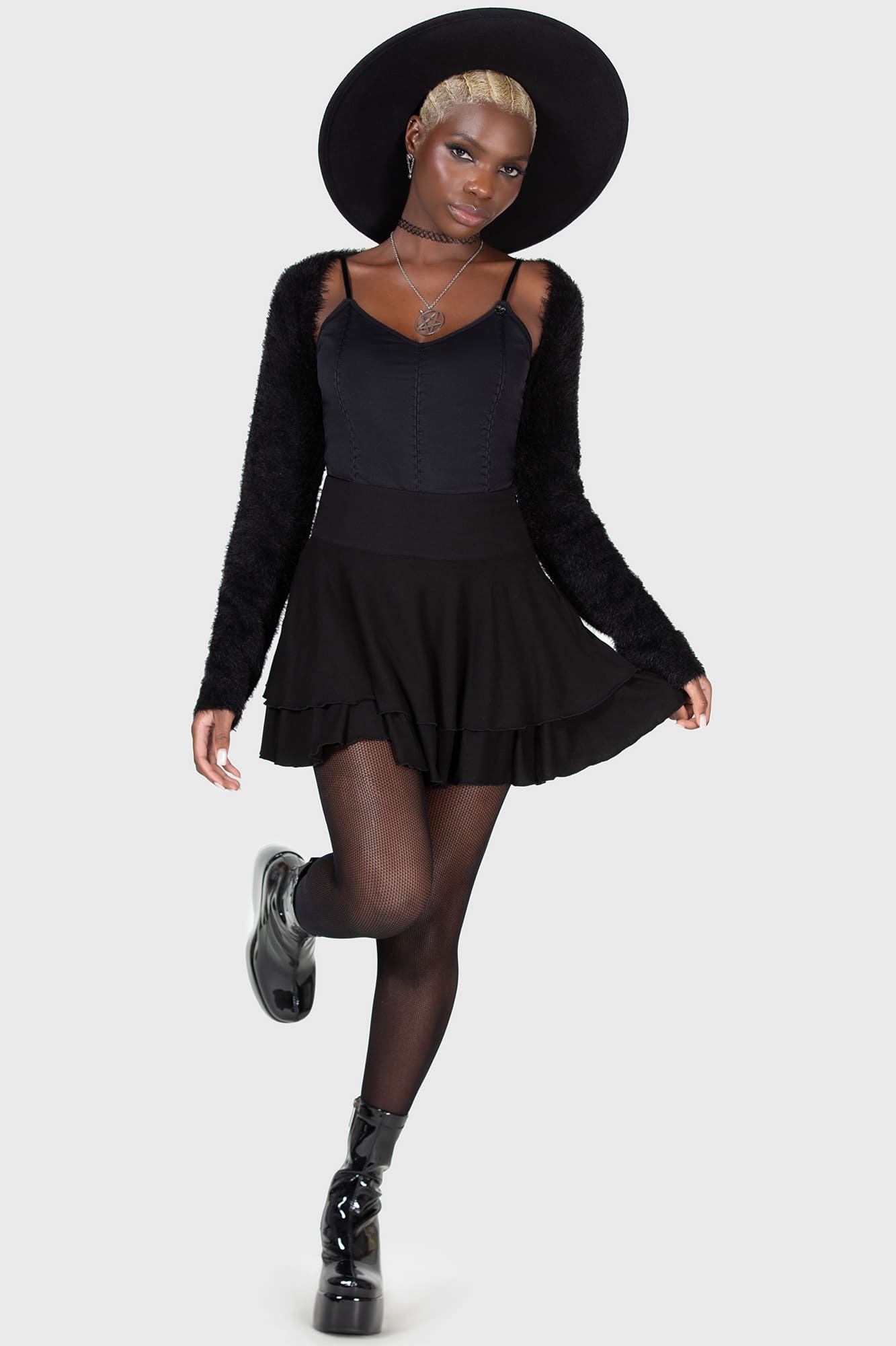 Killstar Cruel Irony Mini Skirt - Layered & Fitted with Side Zip
