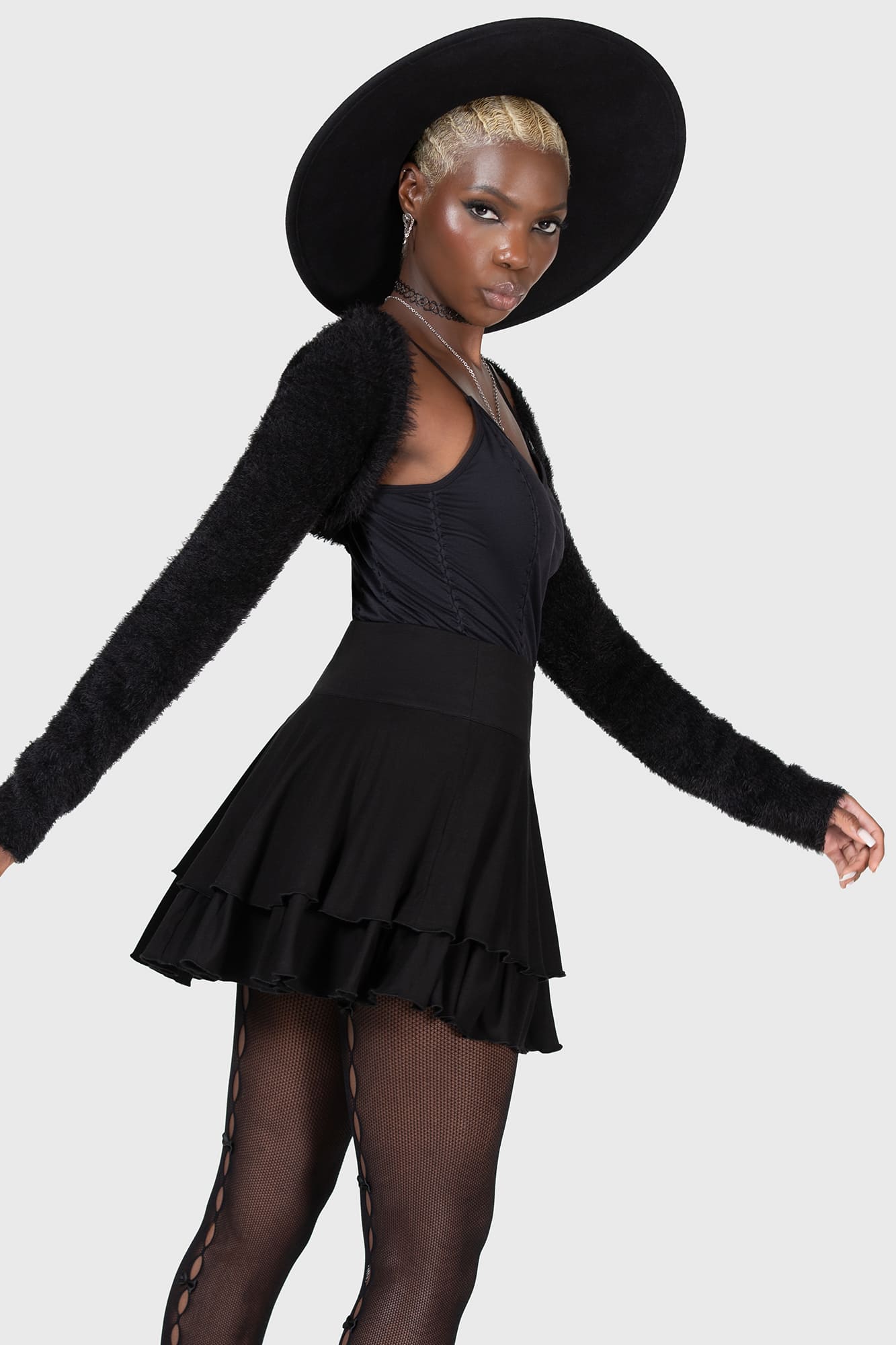 Killstar Cruel Irony Mini Skirt - Layered & Fitted with Side Zip