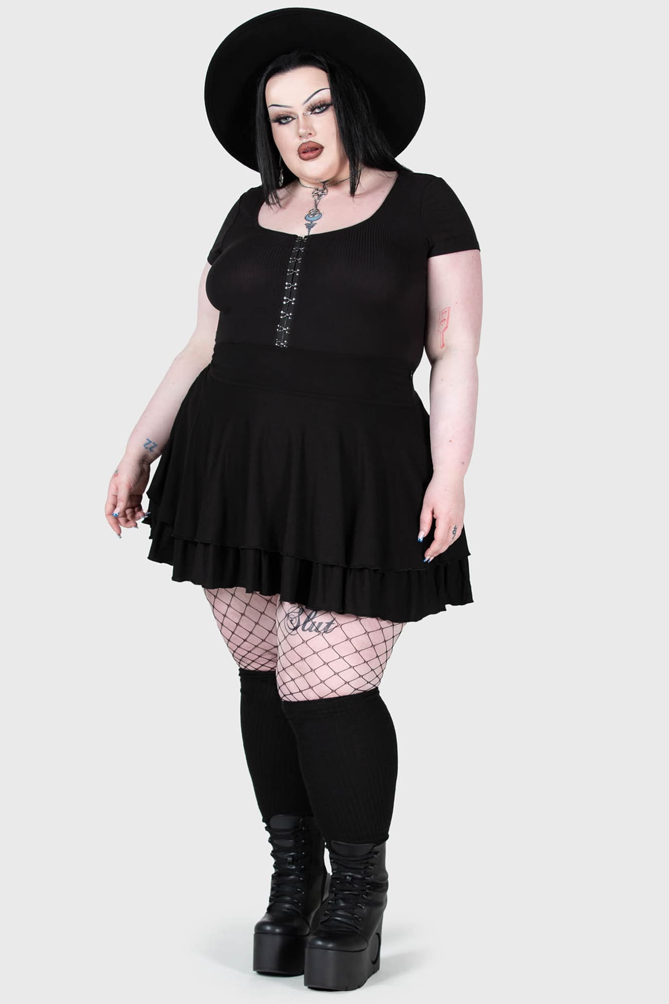 Killstar Cruel Irony Mini Skirt - Layered & Fitted with Side Zip
