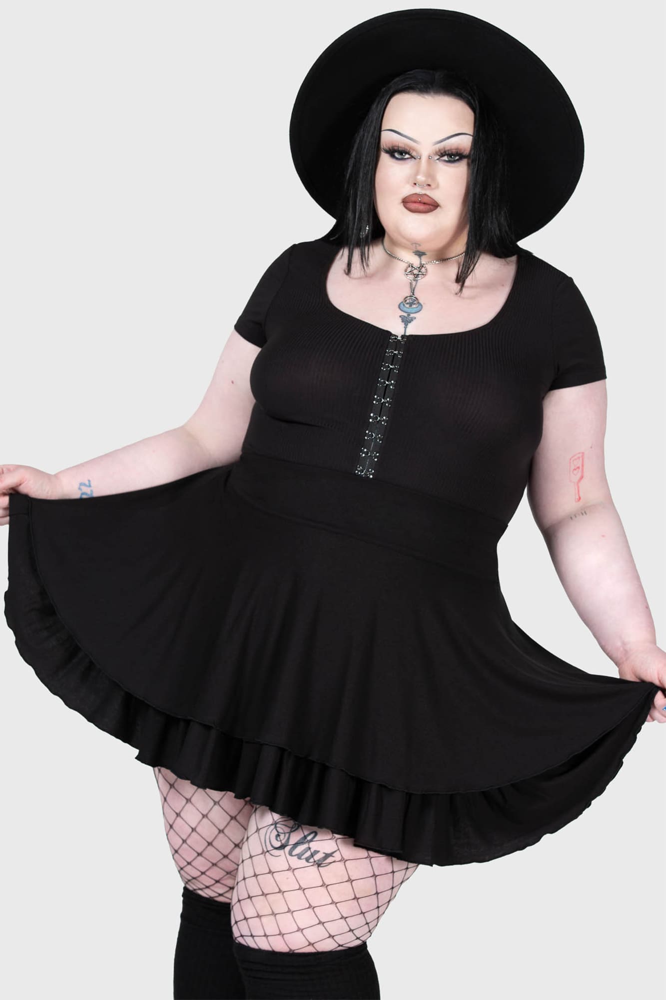 Killstar Cruel Irony Mini Skirt - Layered & Fitted with Side Zip