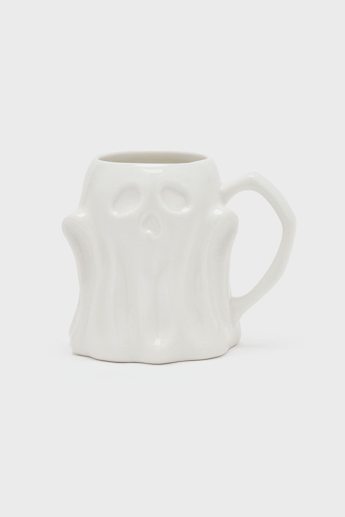 Killstar Ghost-Shaped Ceramic Mug - Crackled Gloss Finish