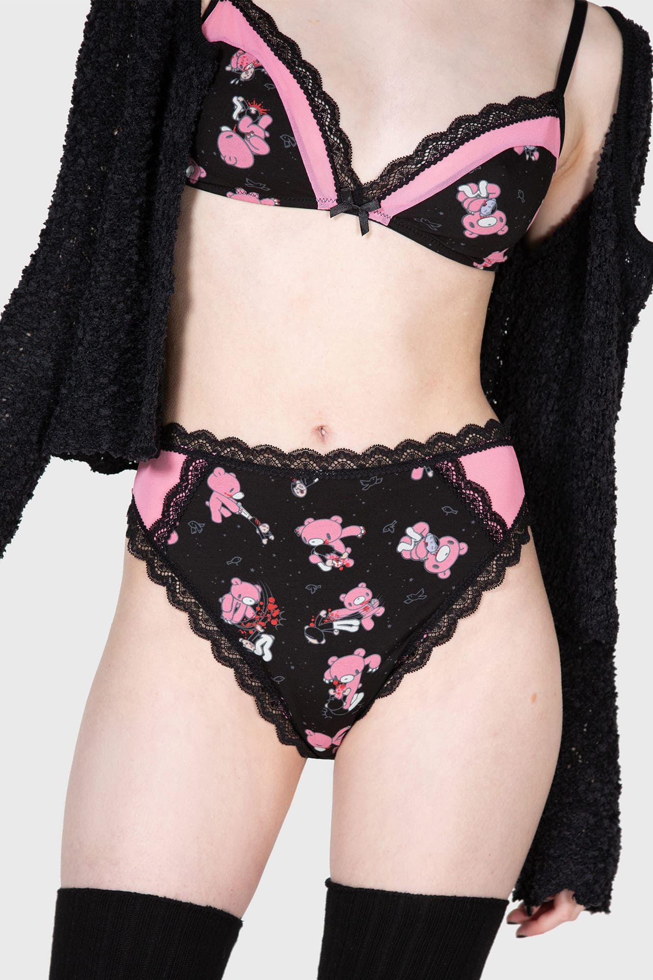 Gloomy Bear Lace Trim Panty with Mesh Back – Killstar