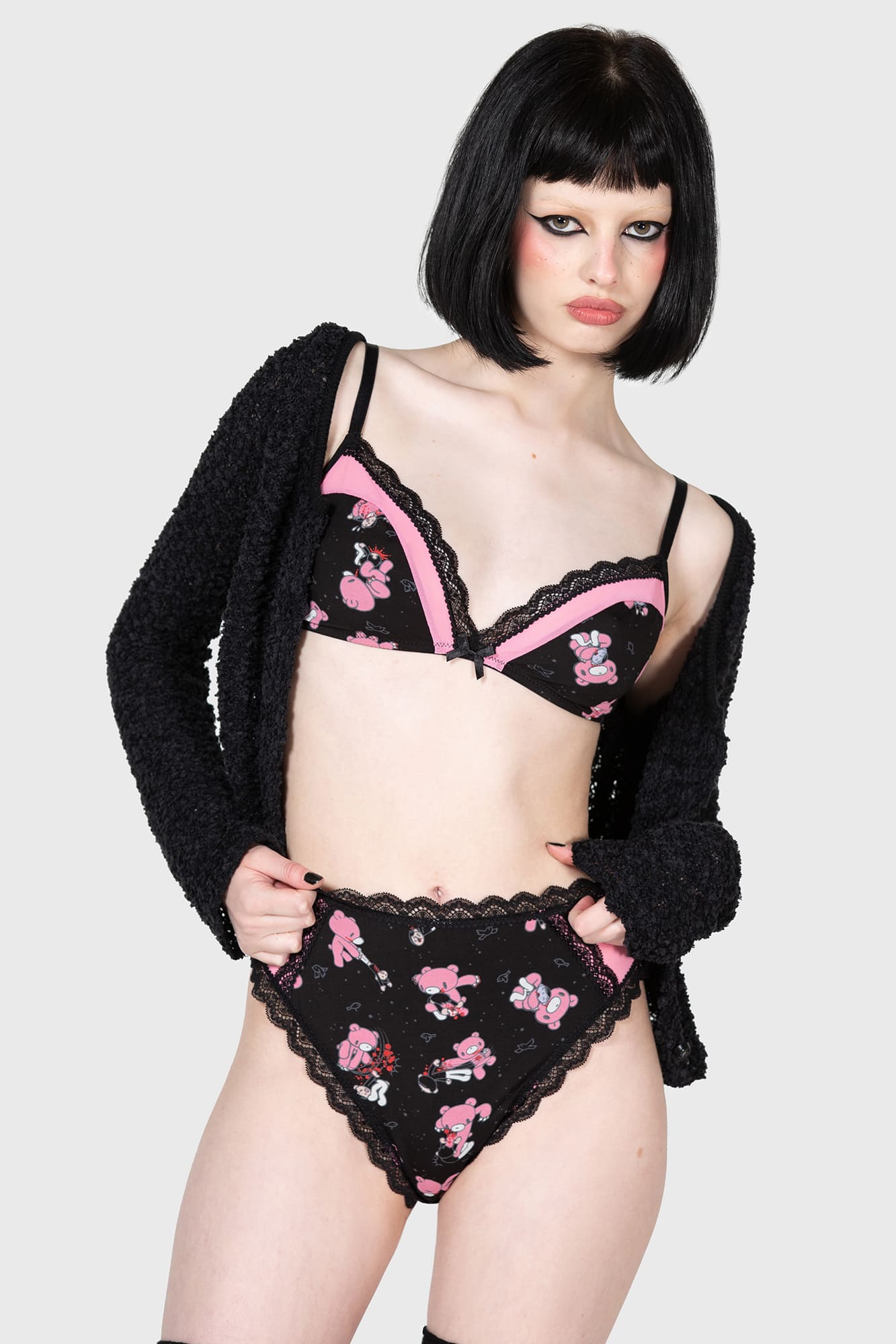Gloomy Bear Lace Trim Panty with Mesh Back – Killstar