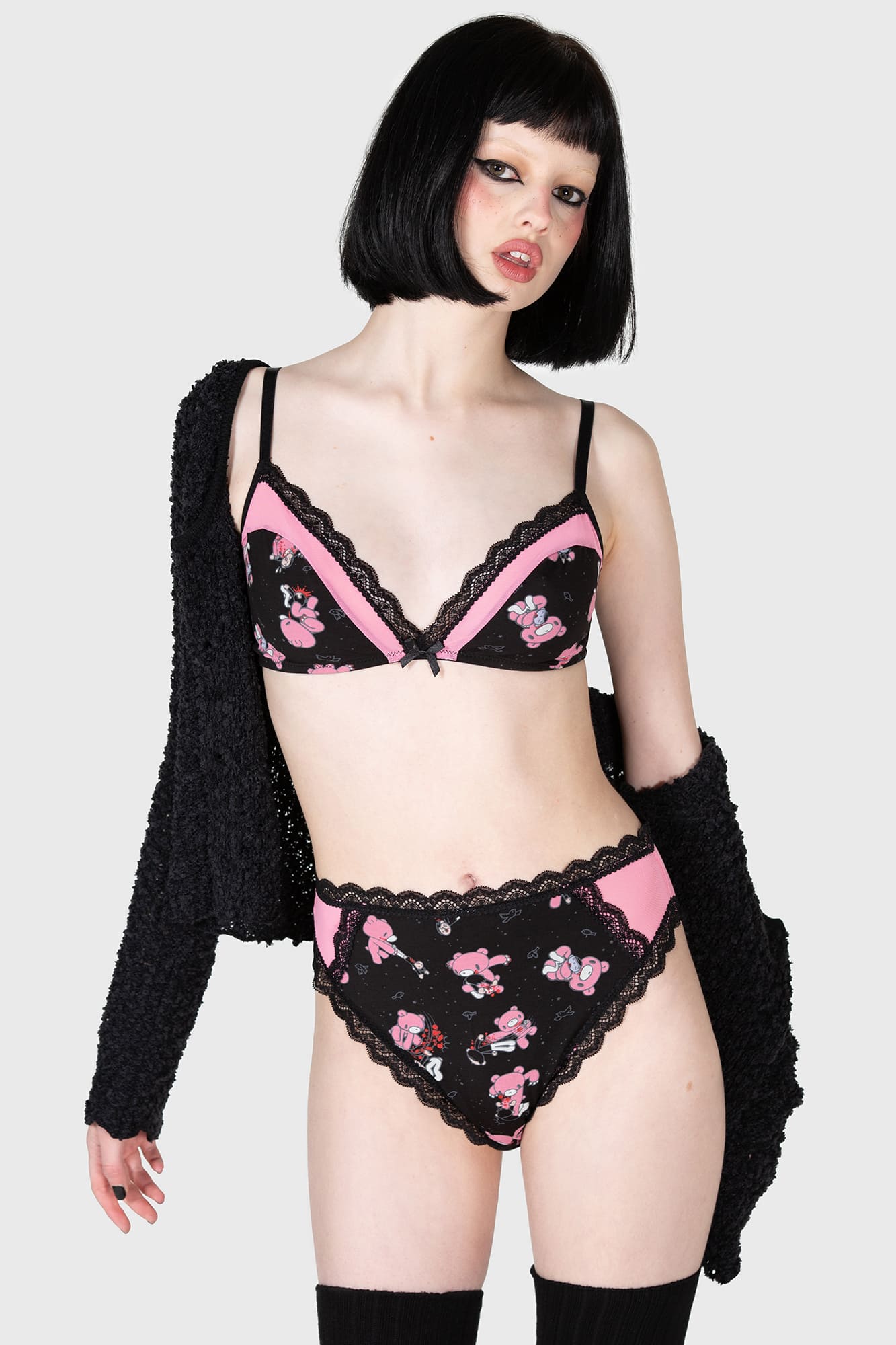 Gloomy Bear Lace Trim Panty with Mesh Back – Killstar