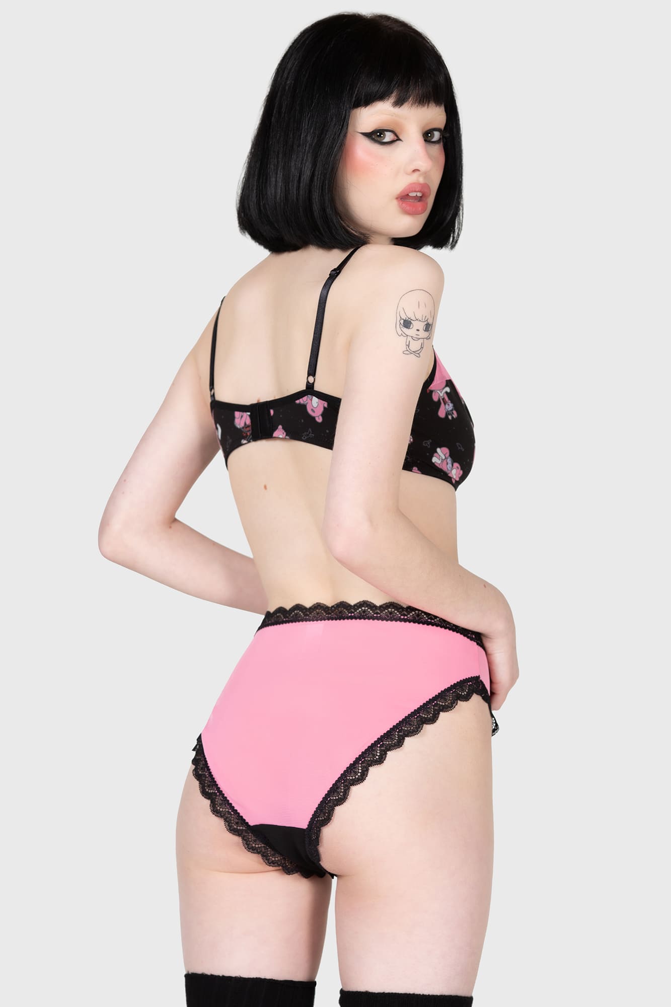Gloomy Bear Lace Trim Panty with Mesh Back – Killstar