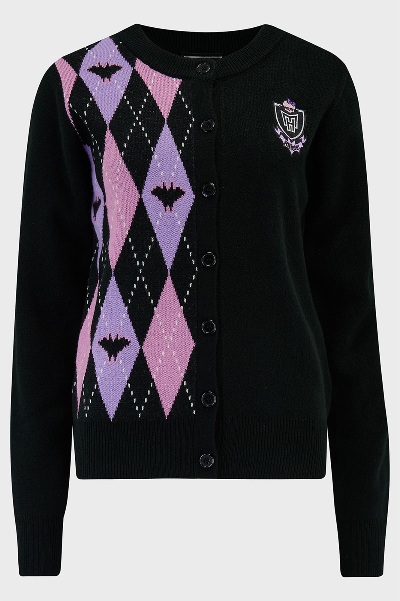 Monster High Fright On Cardigan - Argyle Print, Acrylic Knit