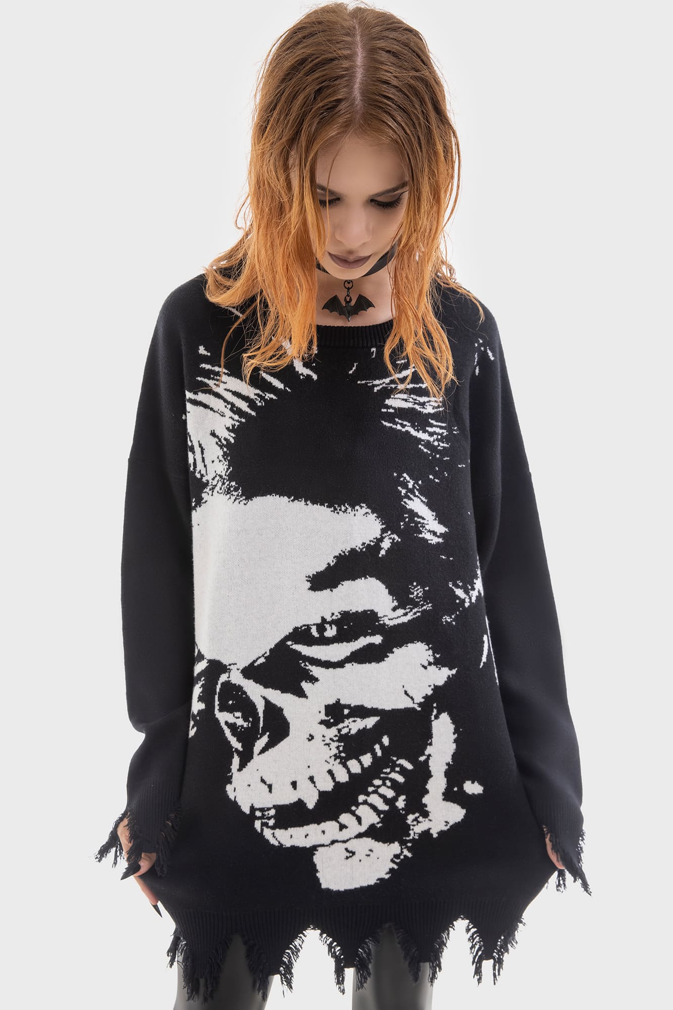 Lost Boys Blood Sucker Sweater - Distressed Gothic Knit Top