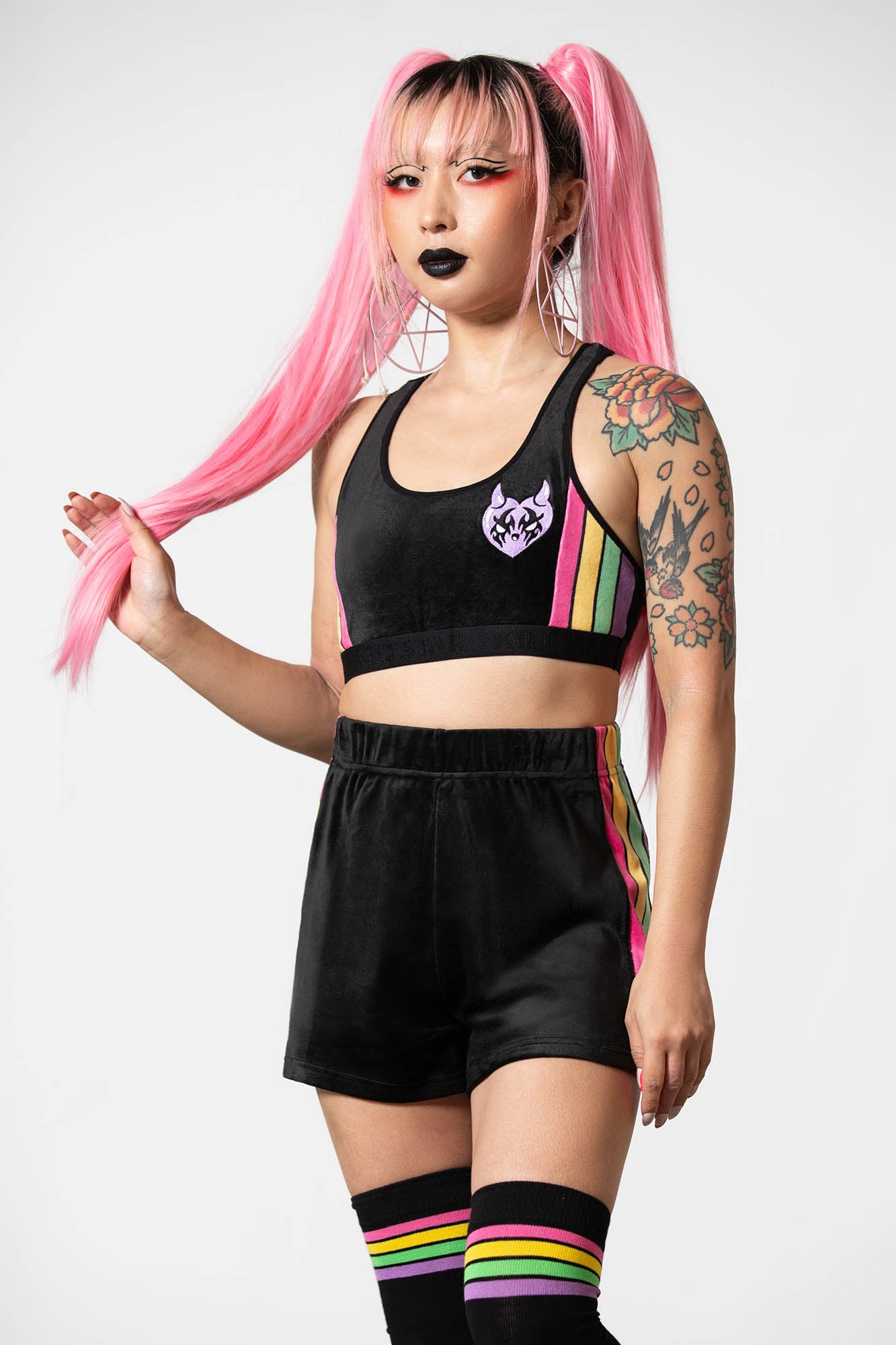 Killstar Groovy Velour Bralette - Soft Stretch Racerback Top
