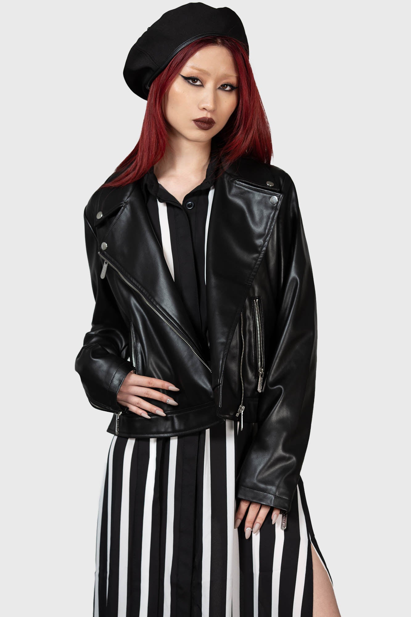 KILLSTAR Night Wrath PU Biker Jacket - Fitted & Zip Up