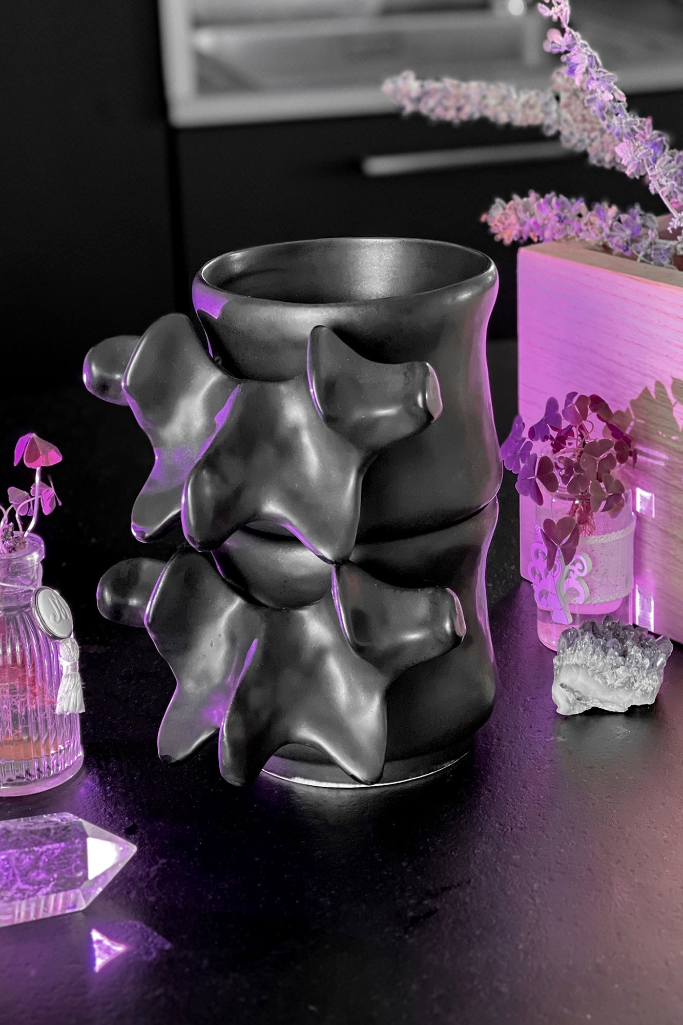 Killstar Ossuary Porcelain Stackable Cups - Set of 2