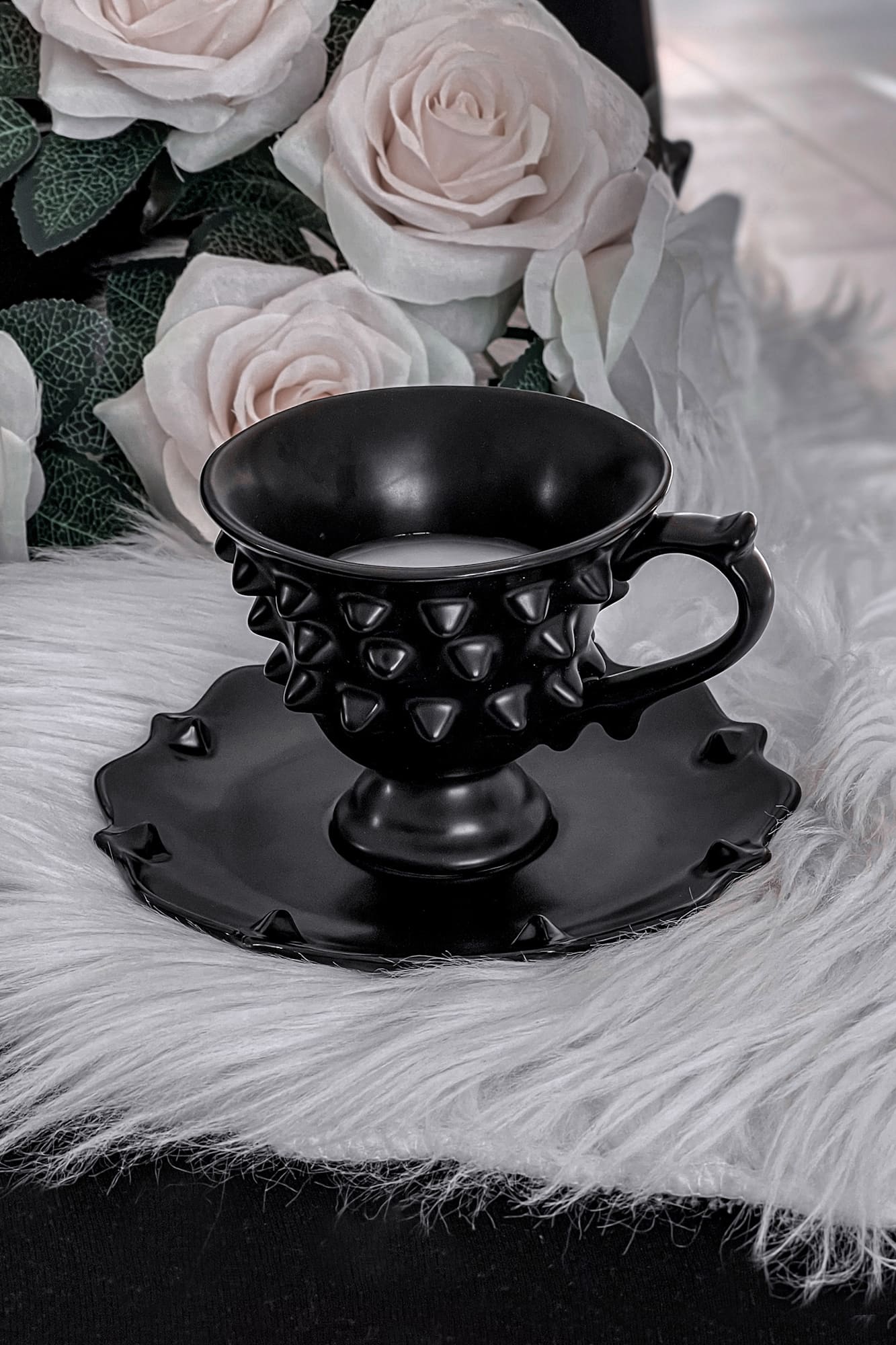 Killstar Punktorian Gothic Ceramic Teacup & Saucer Set