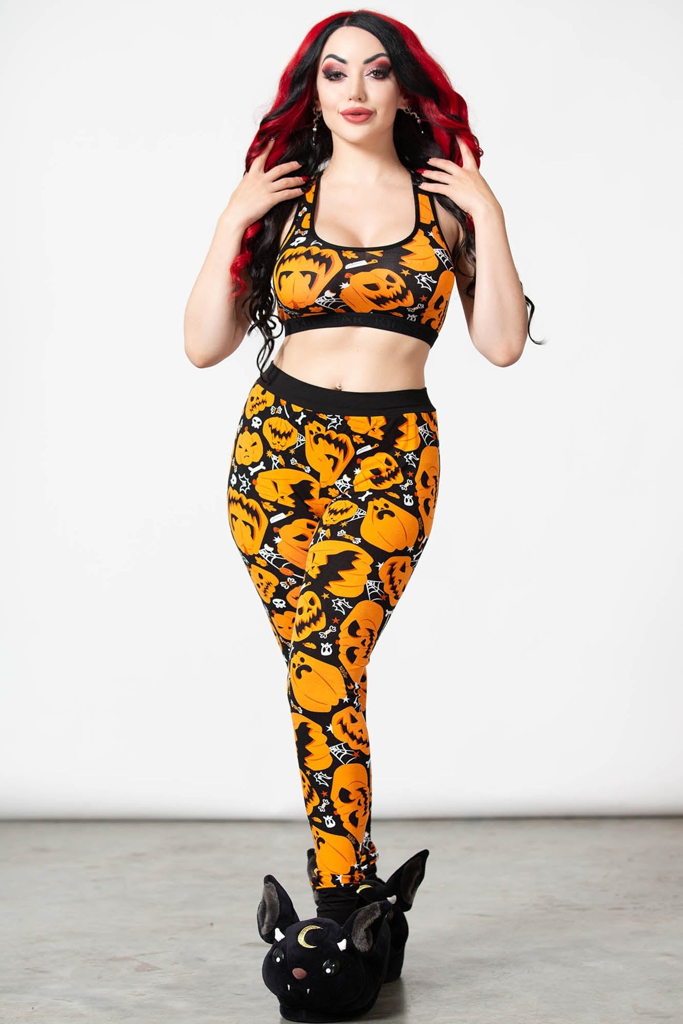 Killstar Carver Cuffed Leggings - Stretch Print Pants
