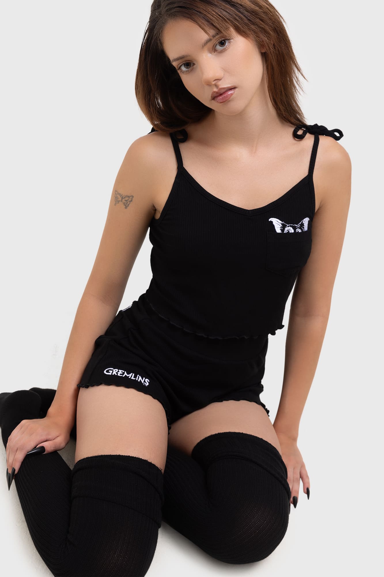 Gremlins Lounge Cami Top with Embroidery & Adjustable Straps
