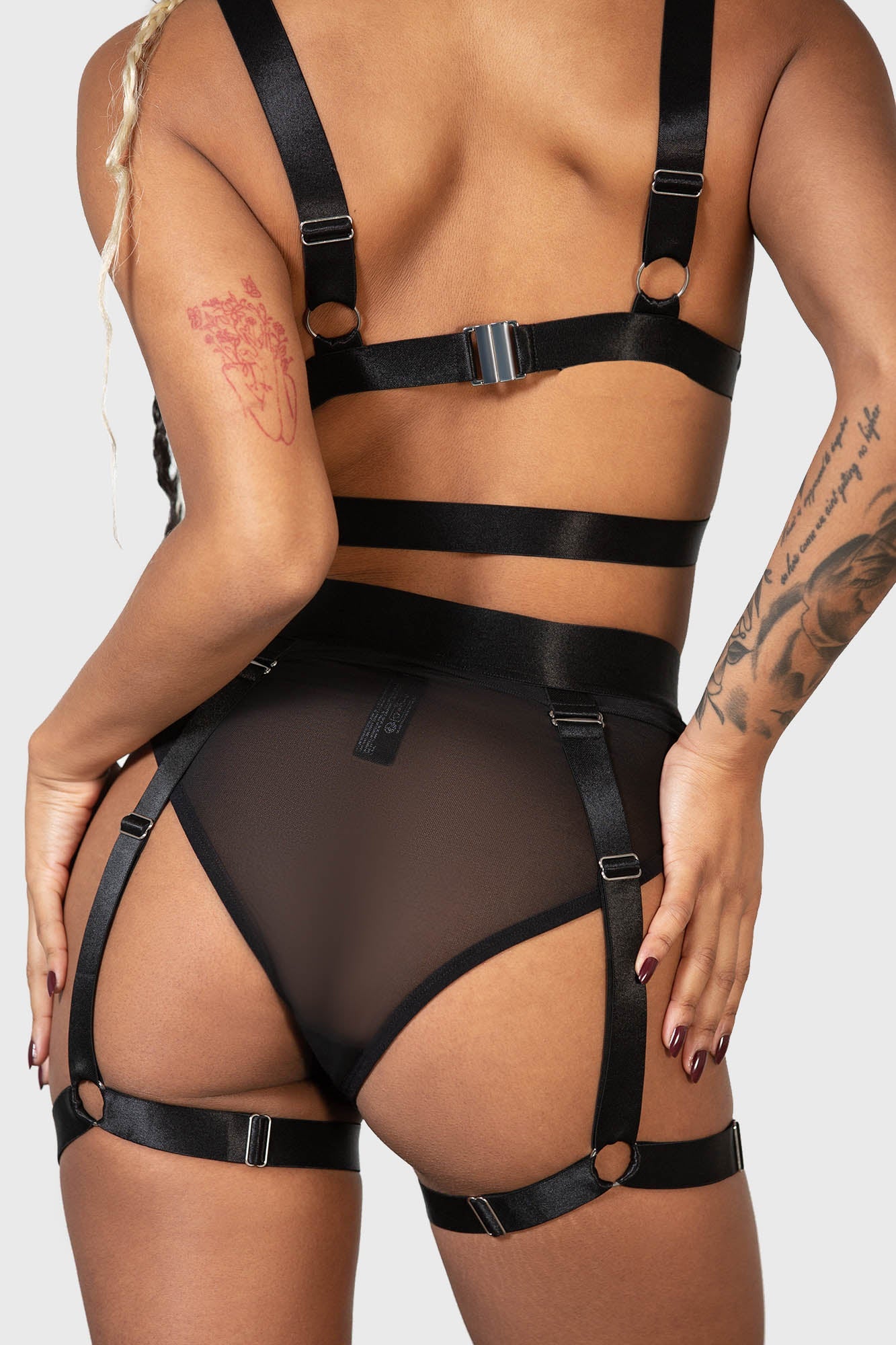 Killstar Tangled Mesh Panty with Adjustable Leg Straps